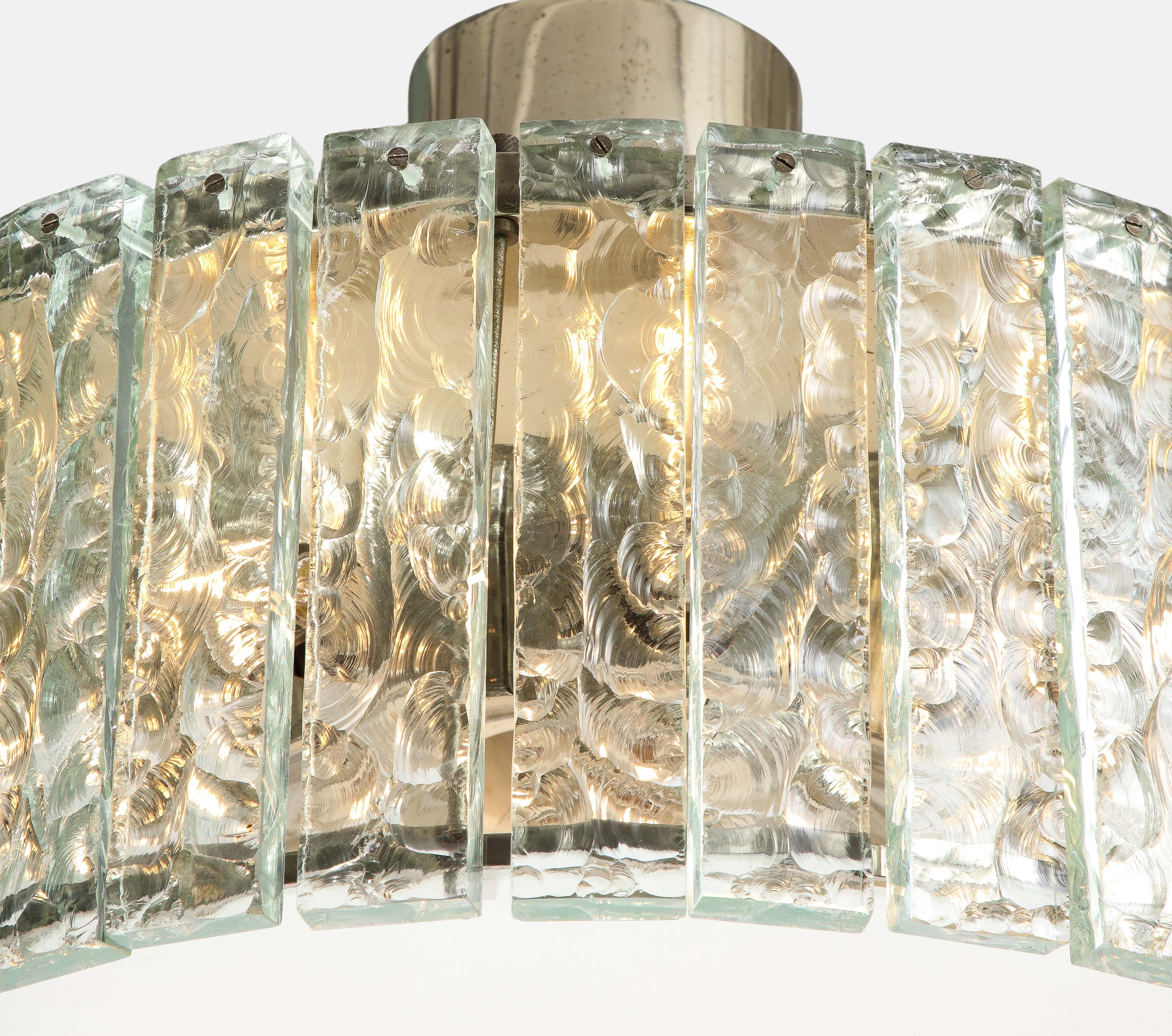Mid-Century Modern Max Ingrand for Fontana Arte Semi-Flush Mount Ceiling Light Model 2448