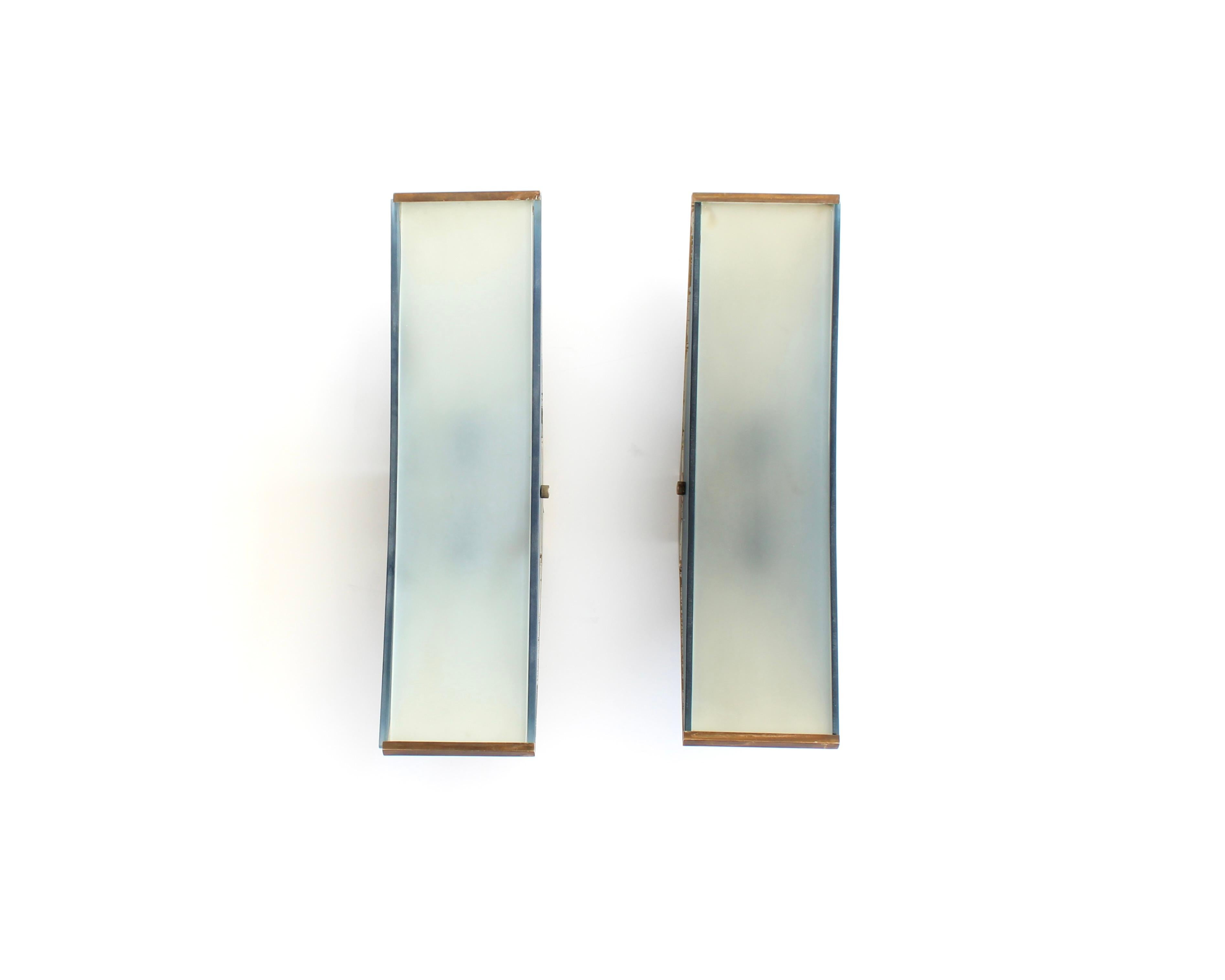 Max Ingrand for Fontana Arte Wall Sconces Model #2135 en Bueno estado para la venta en Chicago, IL