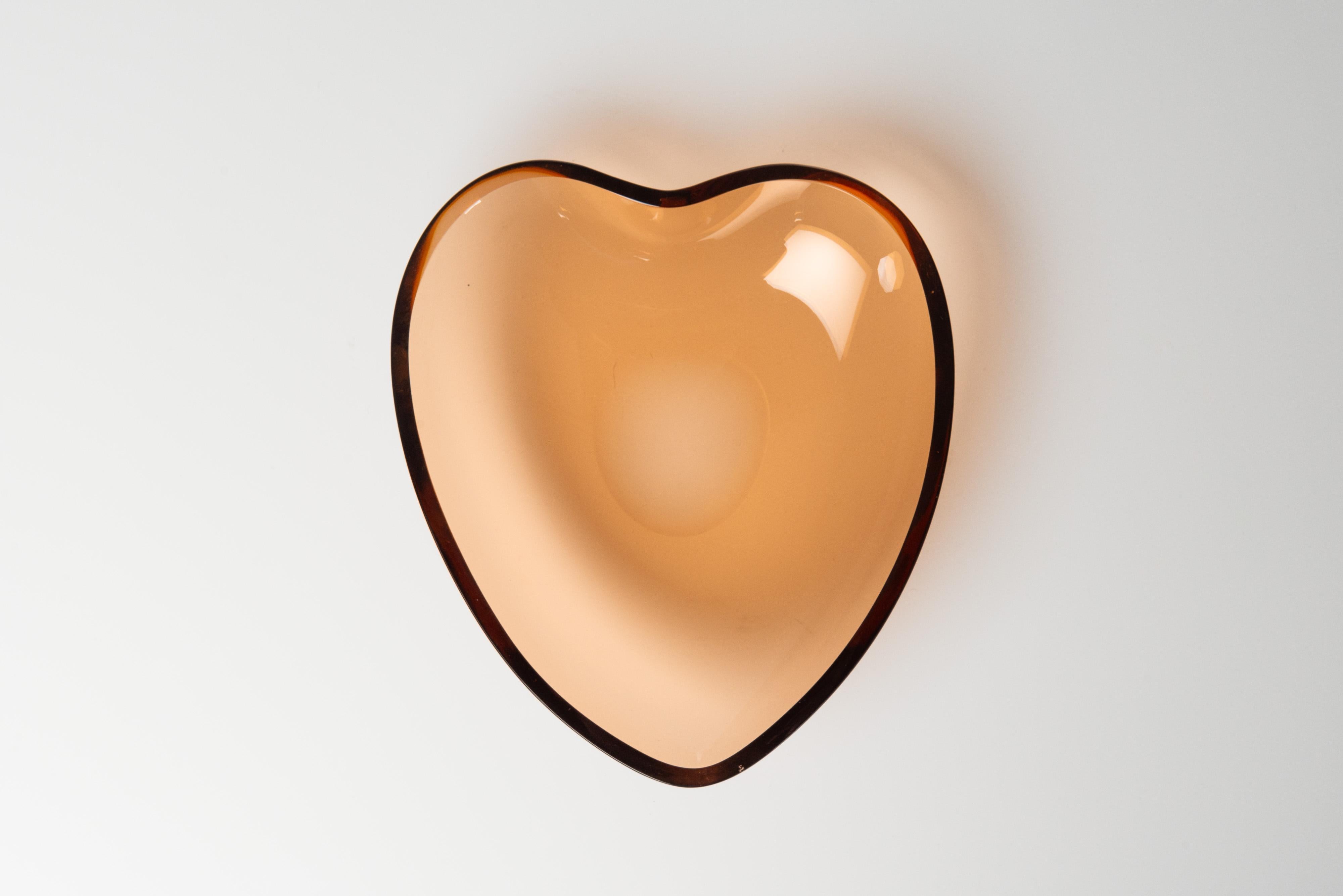 Max Ingrand heart bowl Fontana Arte Italy 1960 In Good Condition For Sale In Roosendaal, Noord Brabant