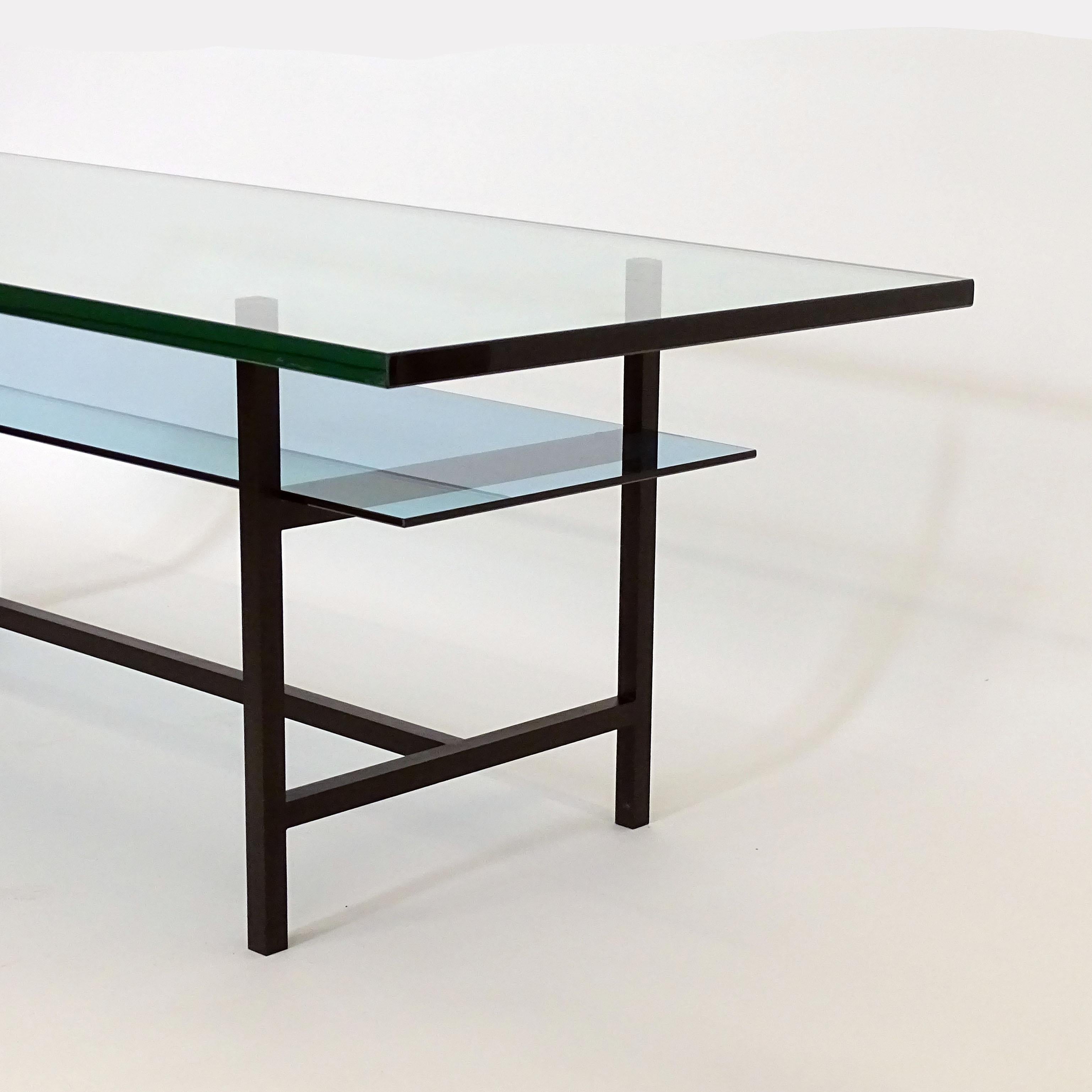 Table basse minimaliste à deux niveaux Max Ingrand pour Fontana Arte, Italie, années 1960 Excellent état - En vente à Milan, IT