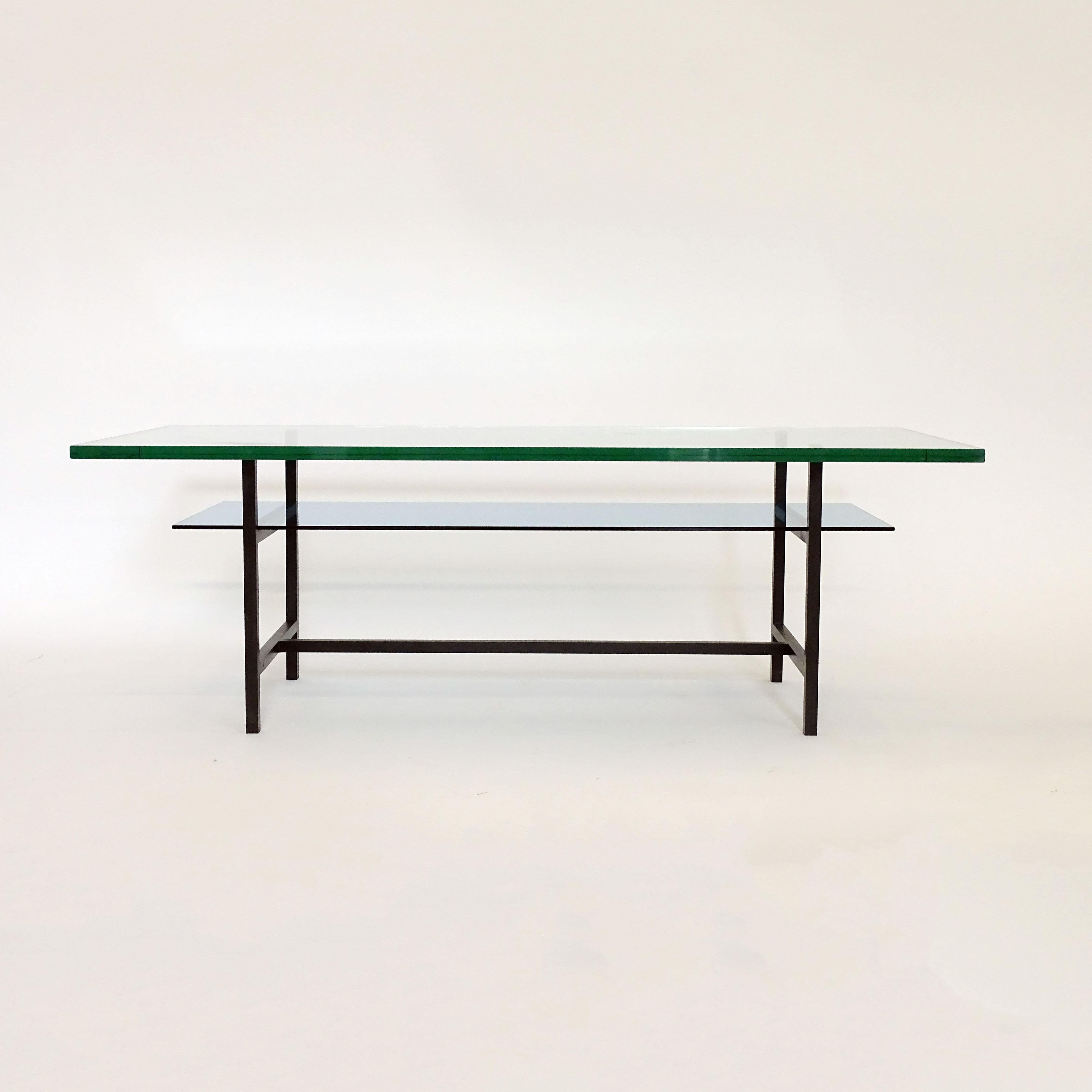 Table basse minimaliste à deux niveaux Max Ingrand pour Fontana Arte, Italie, années 1960 en vente 1