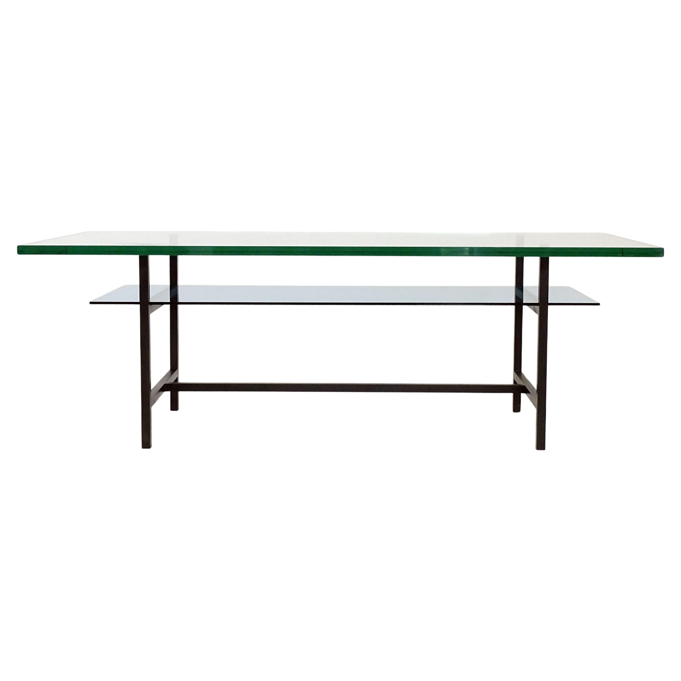 Minimalistischer zweistufiger Couchtisch von Max Ingrand für Fontana Arte, Italien 1960er Jahre