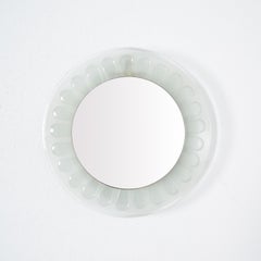 Max Ingrand Mirror Fontana Arte Round Illuminated Flower, Italy, circa 1964