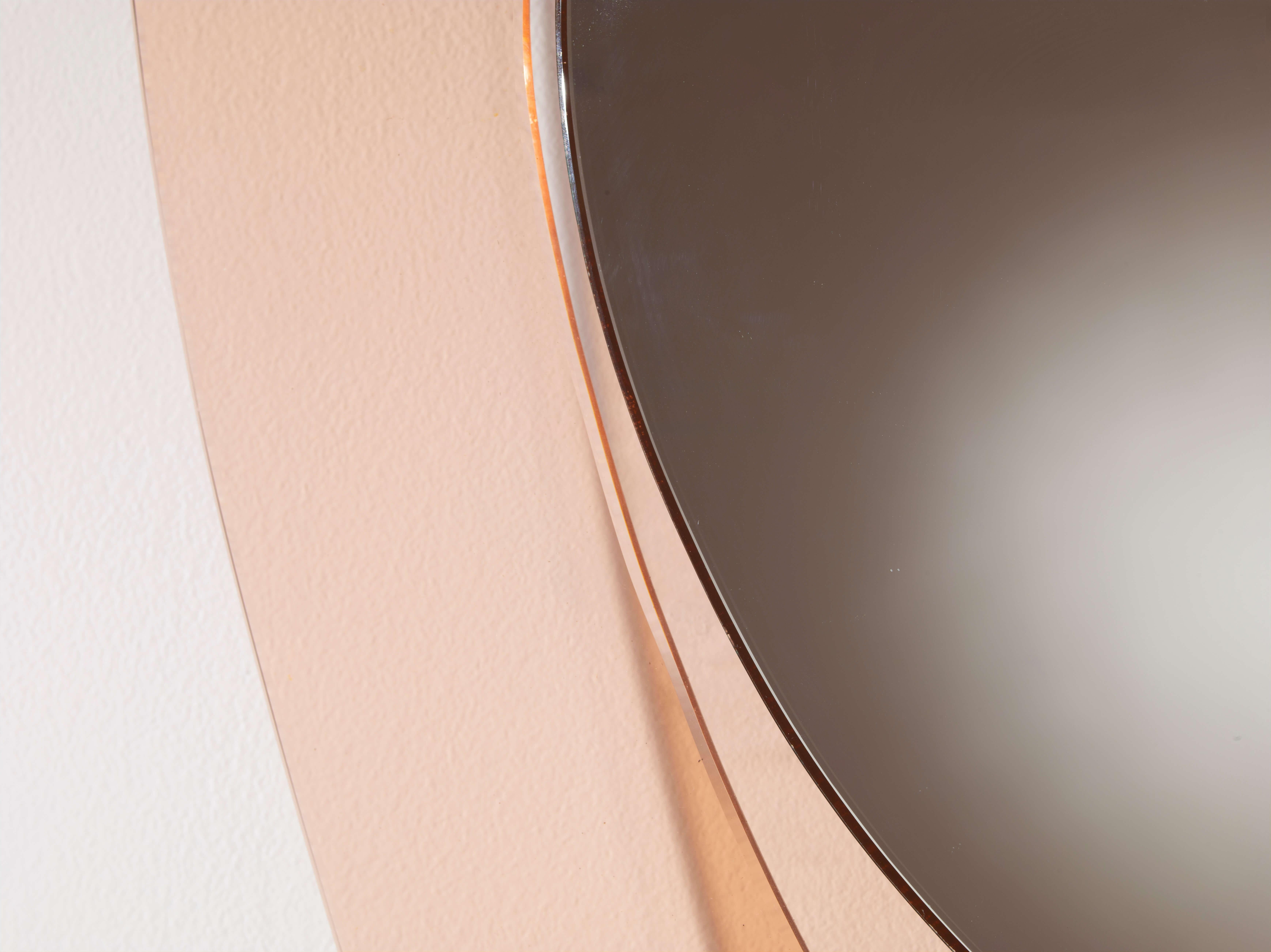 Max Ingrand mirror with glass frame and brass mounts, Fontana Arte, Italy, 1960s For Sale 3
