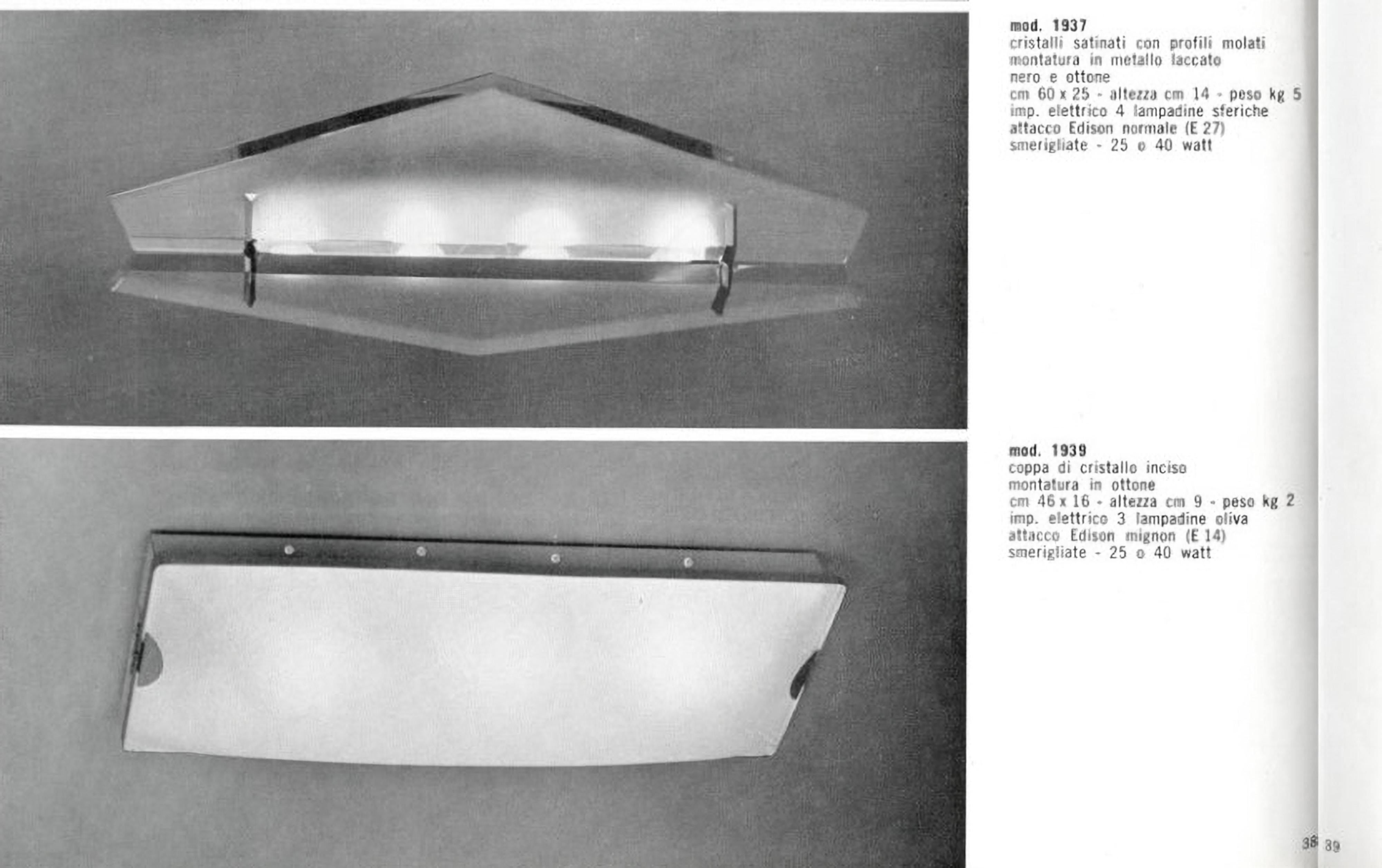 Monture encastrée Max Ingrand modèle 1937 Fontana Arte Italie 1961 en vente 6