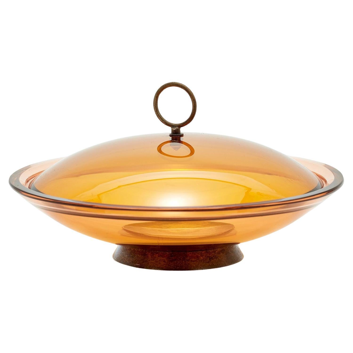 Max Ingrand Model '2004' Lidded Crystal Dish for Fontana Arte, 1955