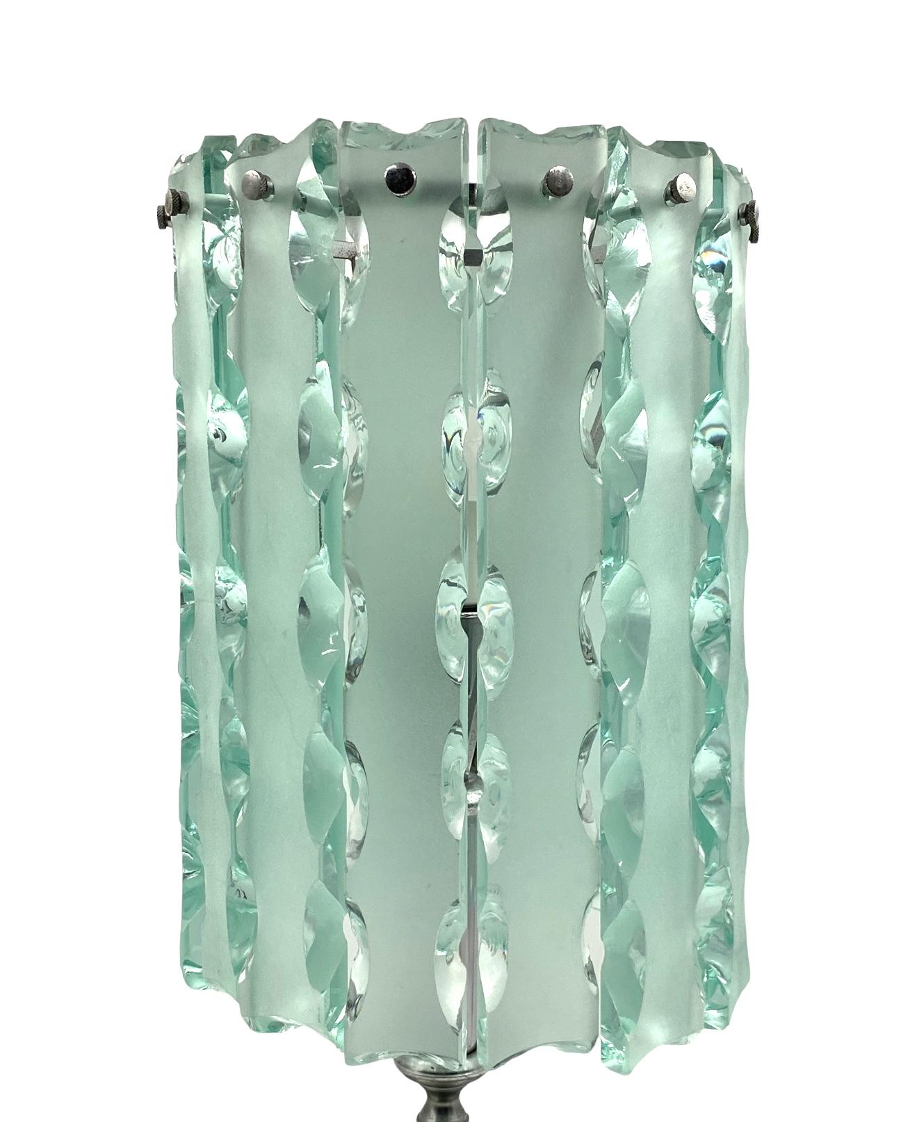 Max Ingrand, molded glass table lamp, Zero Quattro for Fontana Arte, Italy 1970 For Sale 6