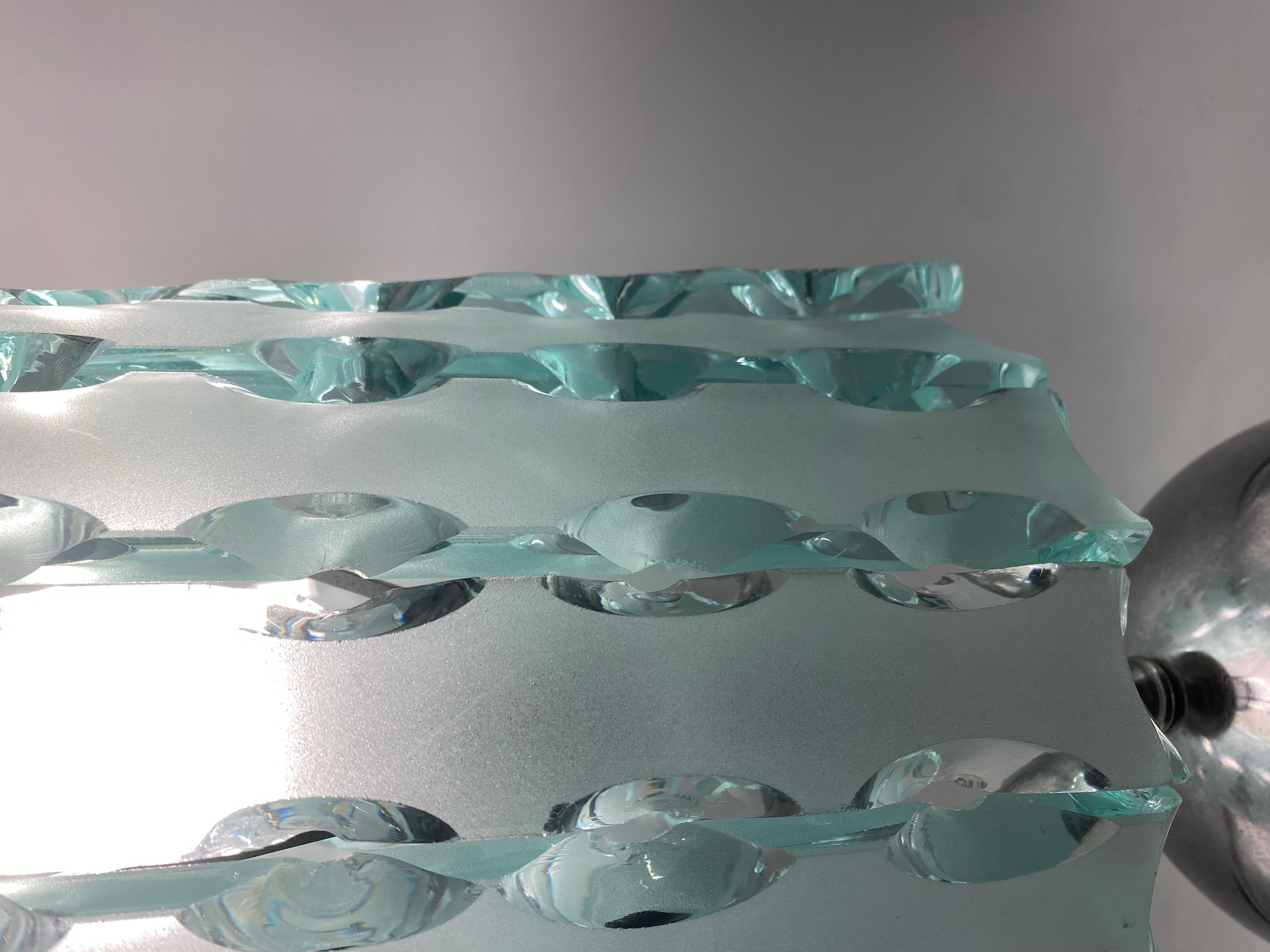 Max Ingrand, molded glass table lamp, Zero Quattro for Fontana Arte, Italy 1970 For Sale 13