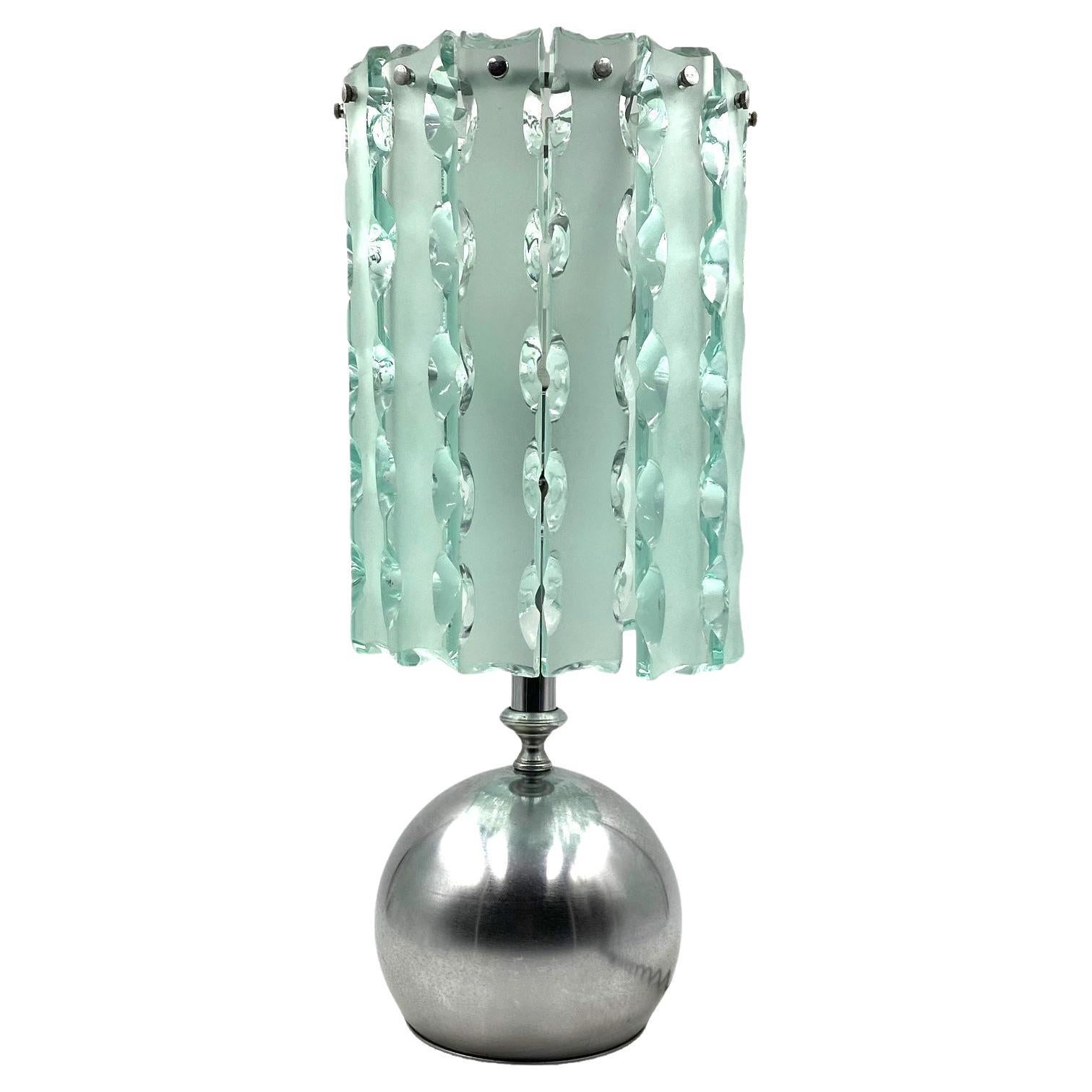 Max Ingrand, molded glass table lamp, Zero Quattro for Fontana Arte, Italy 1970