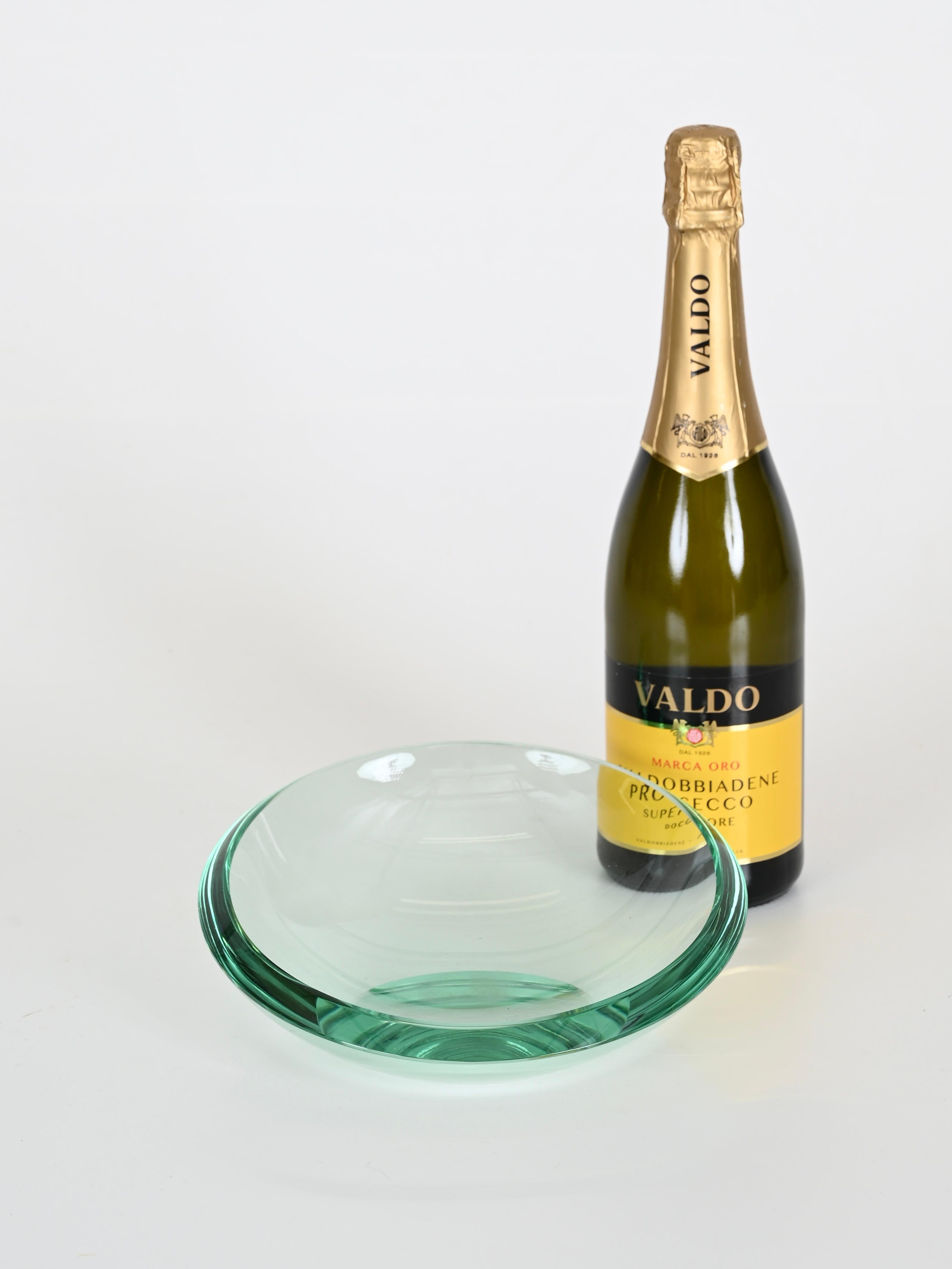 Max Ingrand Nile Green Crystal Bowl or Vanity Tray by Fontana Arte, Italy 1950s For Sale 7