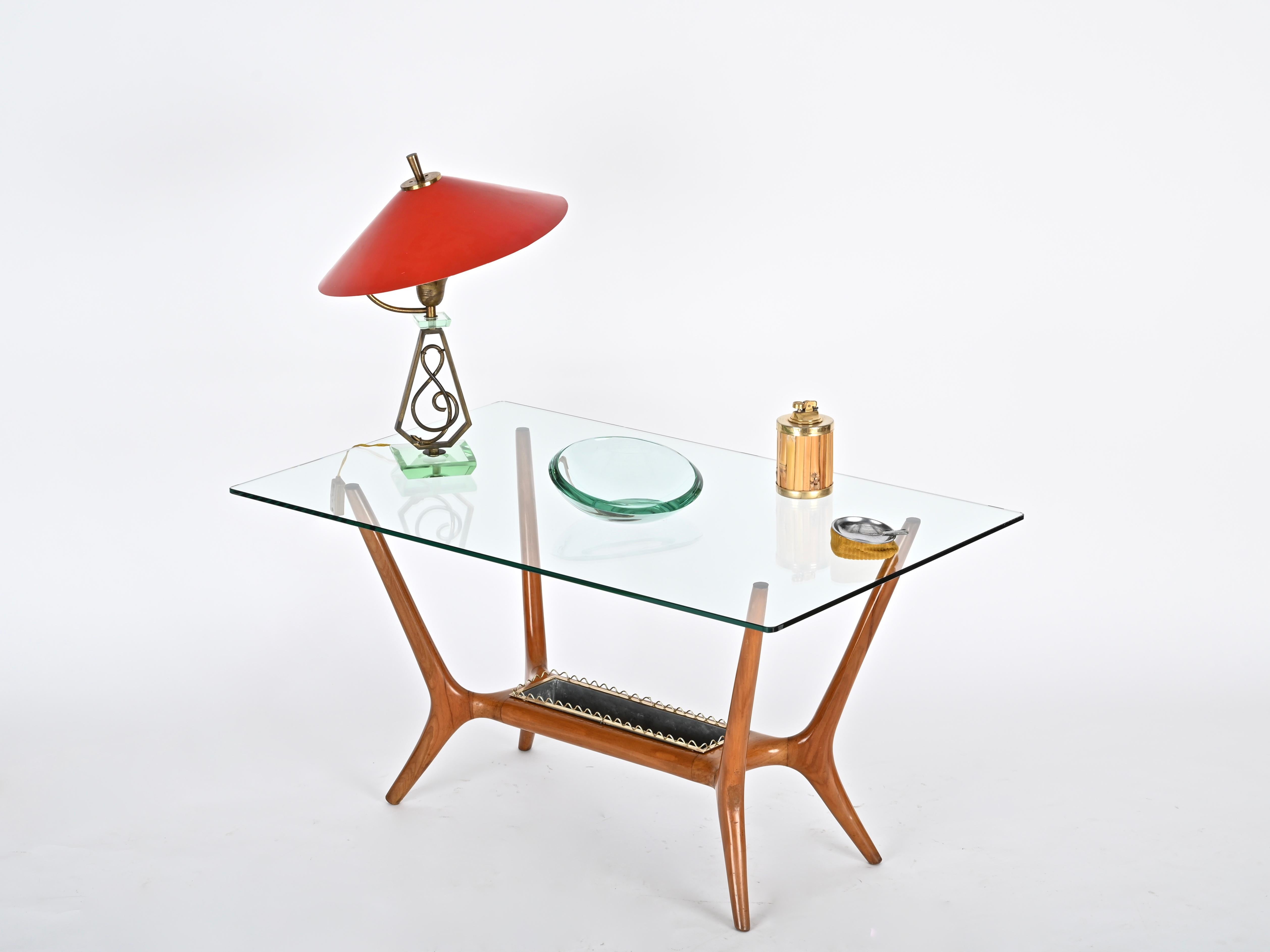 20th Century Max Ingrand Nile Green Crystal Bowl or Vanity Tray by Fontana Arte, Italy 1950s For Sale