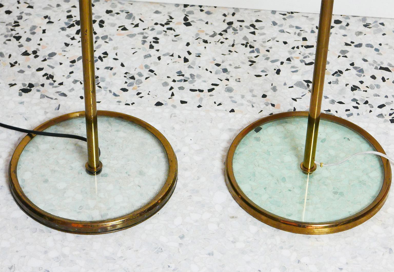 Max Ingrand Pair of Brass Floor Lamps Mod. 2003 for Fontana Arte, Milano, 1950s 2