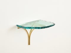 Max Ingrand Pair of Nightstands in Turquoise Glass, Fontana Arte, Italy, 1960s