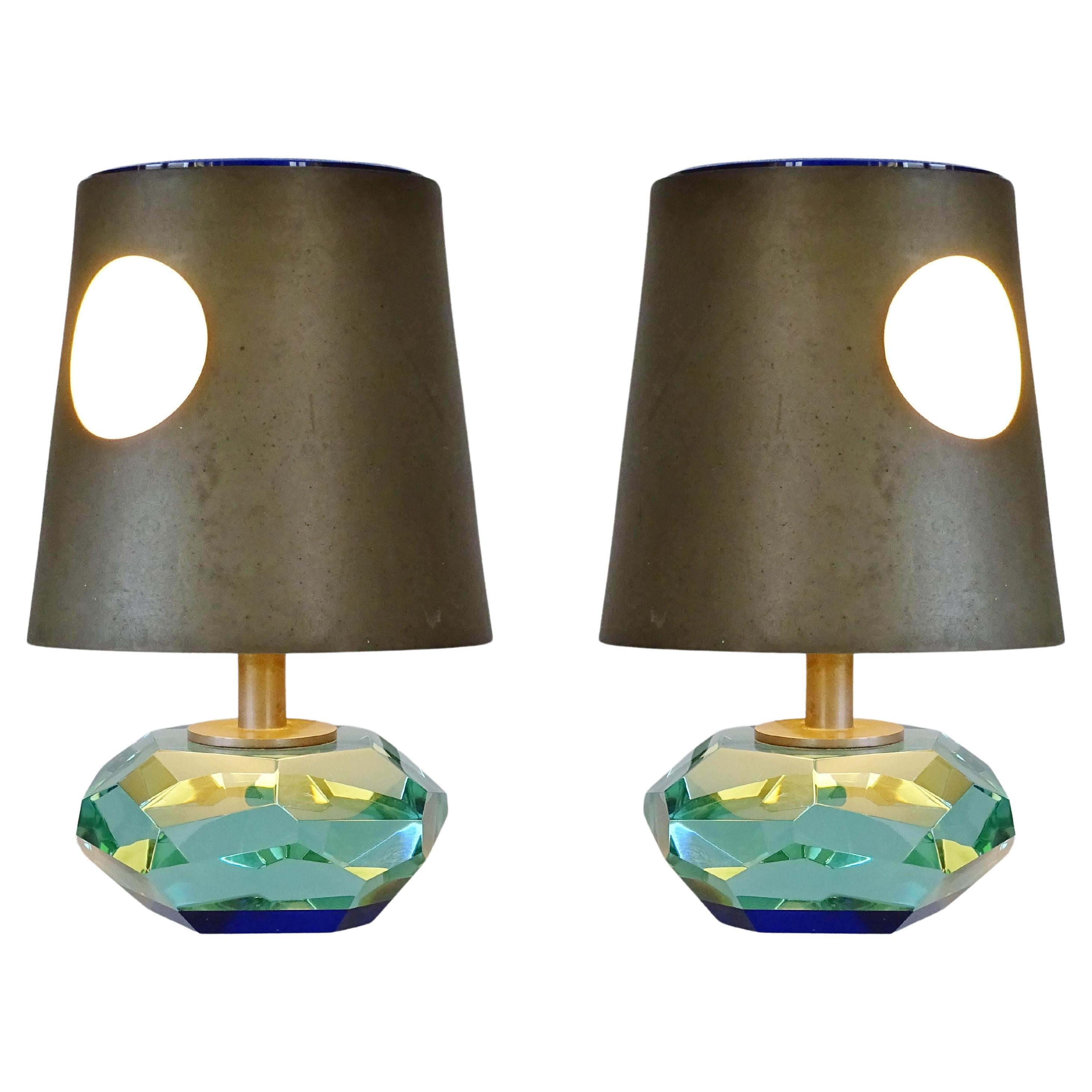 Max Ingrand pair of table lamps for Fontana Arte, Italy 1960s For Sale