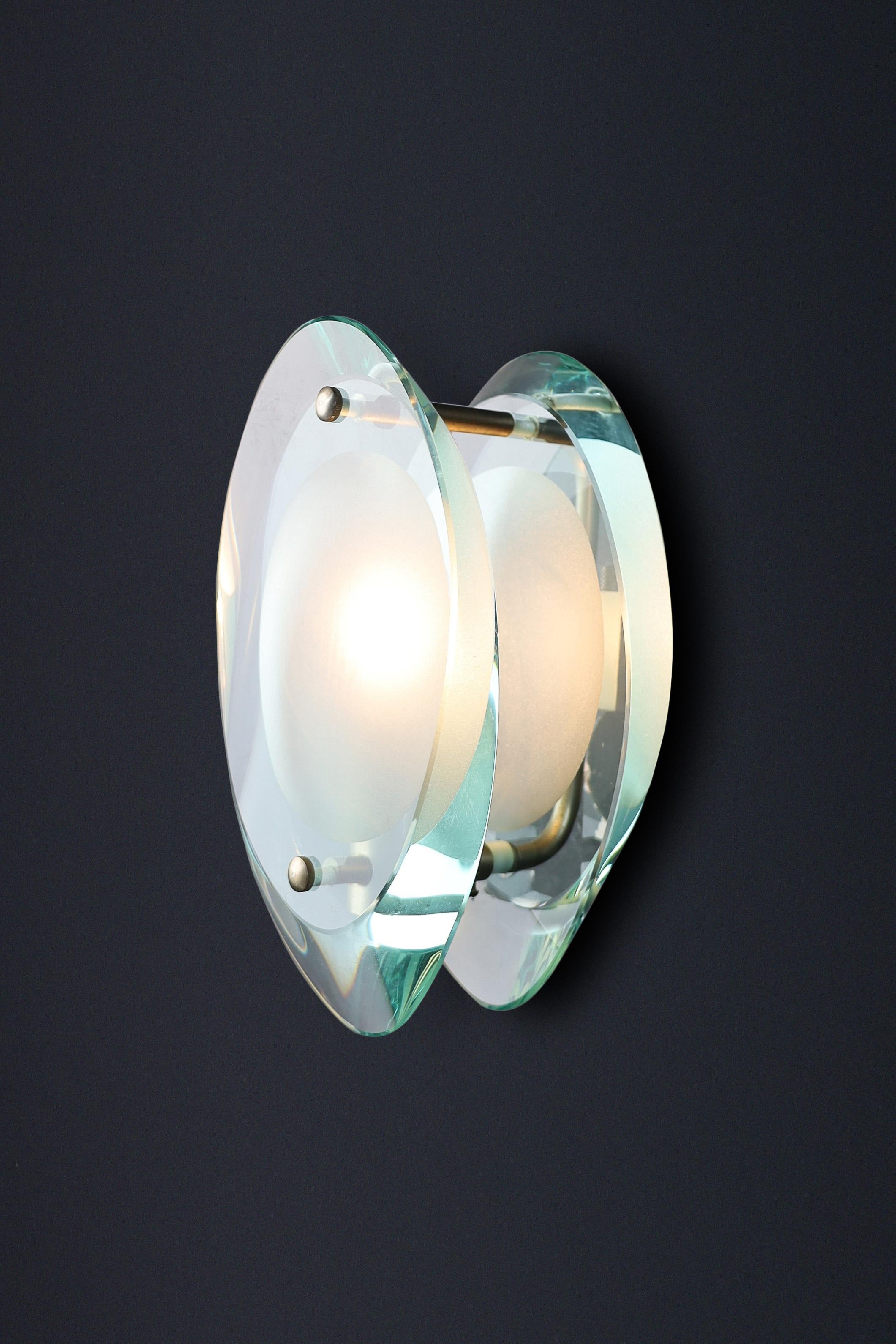 Max Ingrand Pair of Two Murano Wall Sconces for Fontana Arte Model 2093, 1961 5