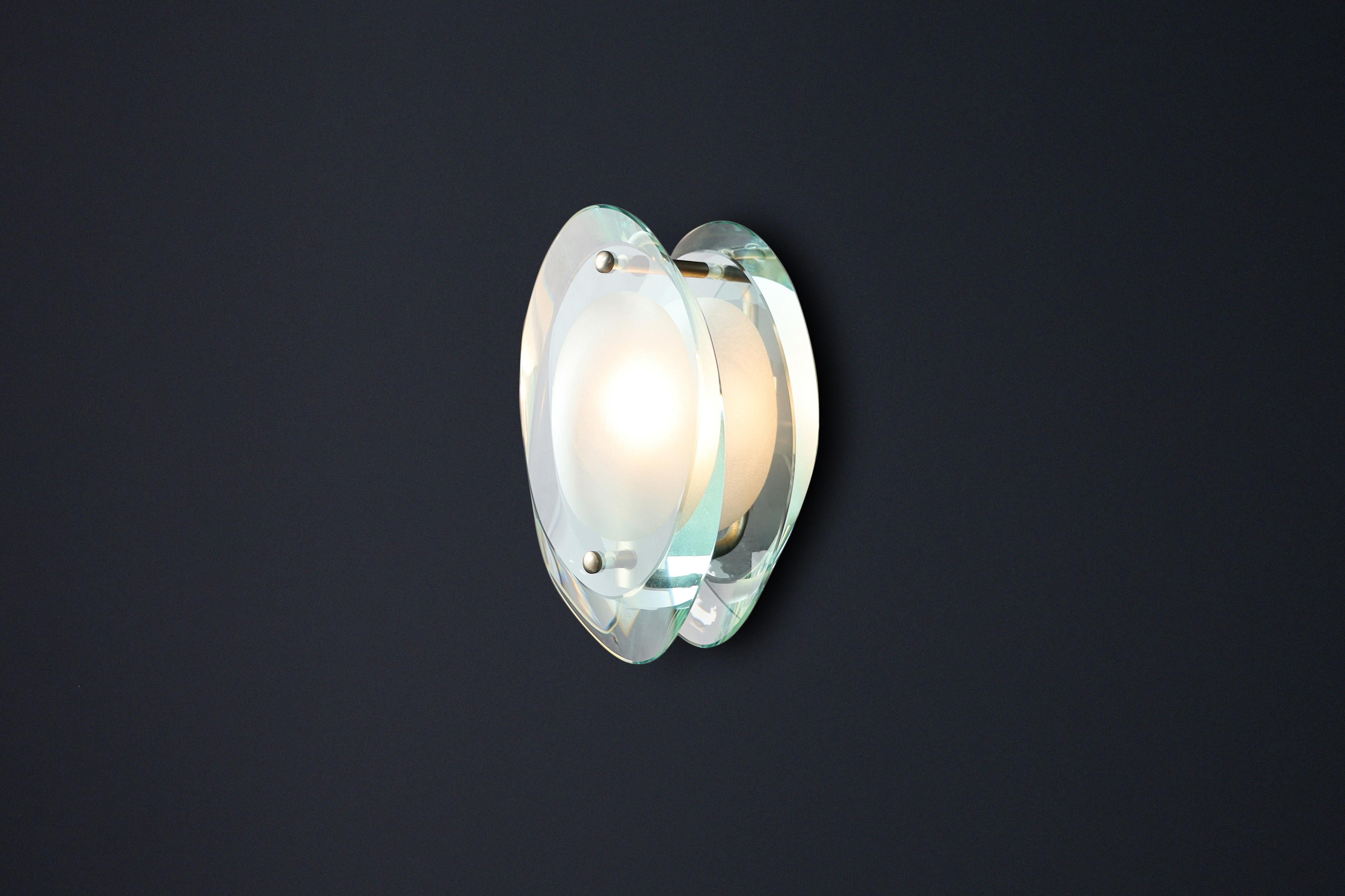 Max Ingrand Pair of Two Murano Wall Sconces for Fontana Arte Model 2093, 1961 7
