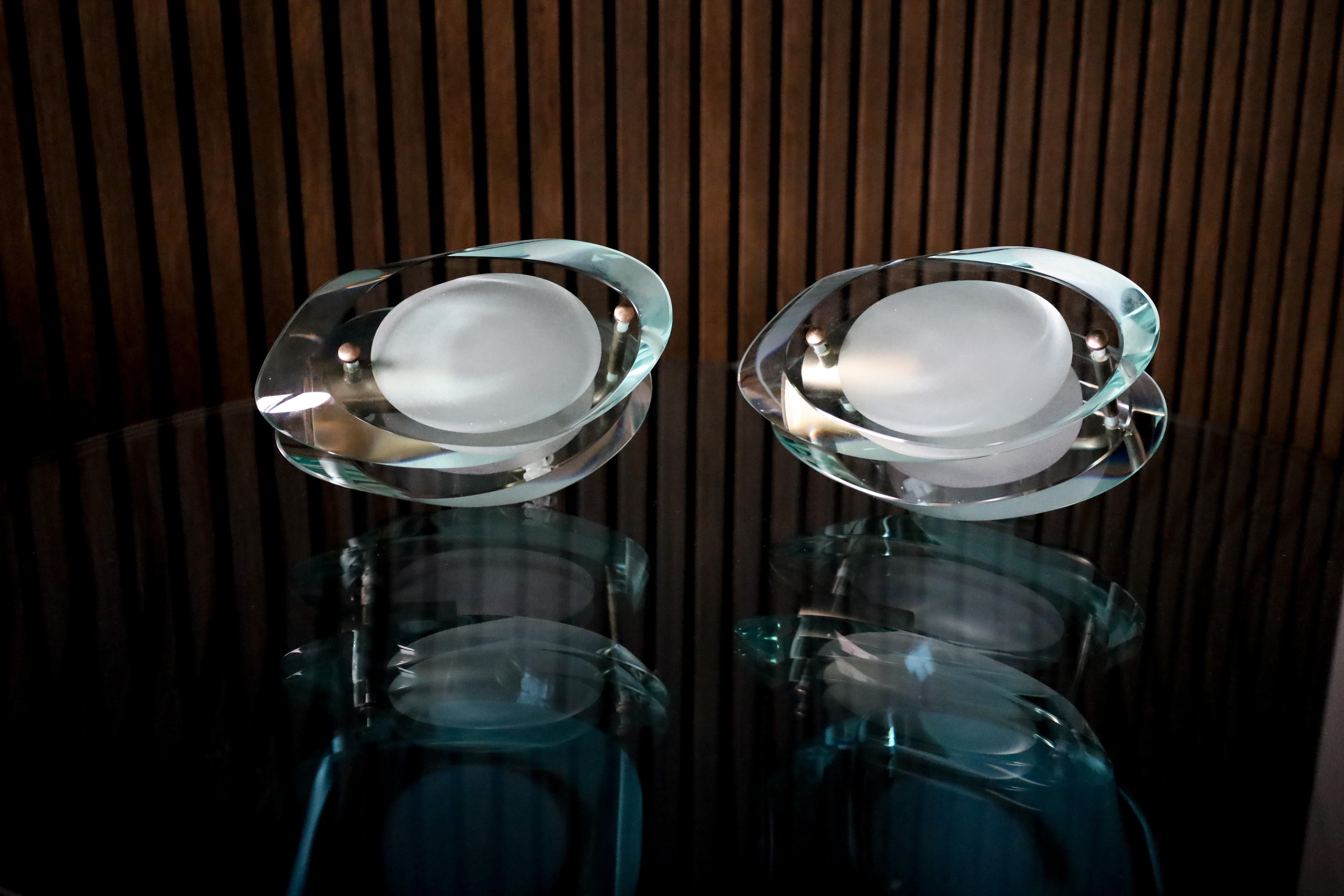 Max Ingrand Pair of Two Murano Wall Sconces for Fontana Arte Model 2093, 1961 12