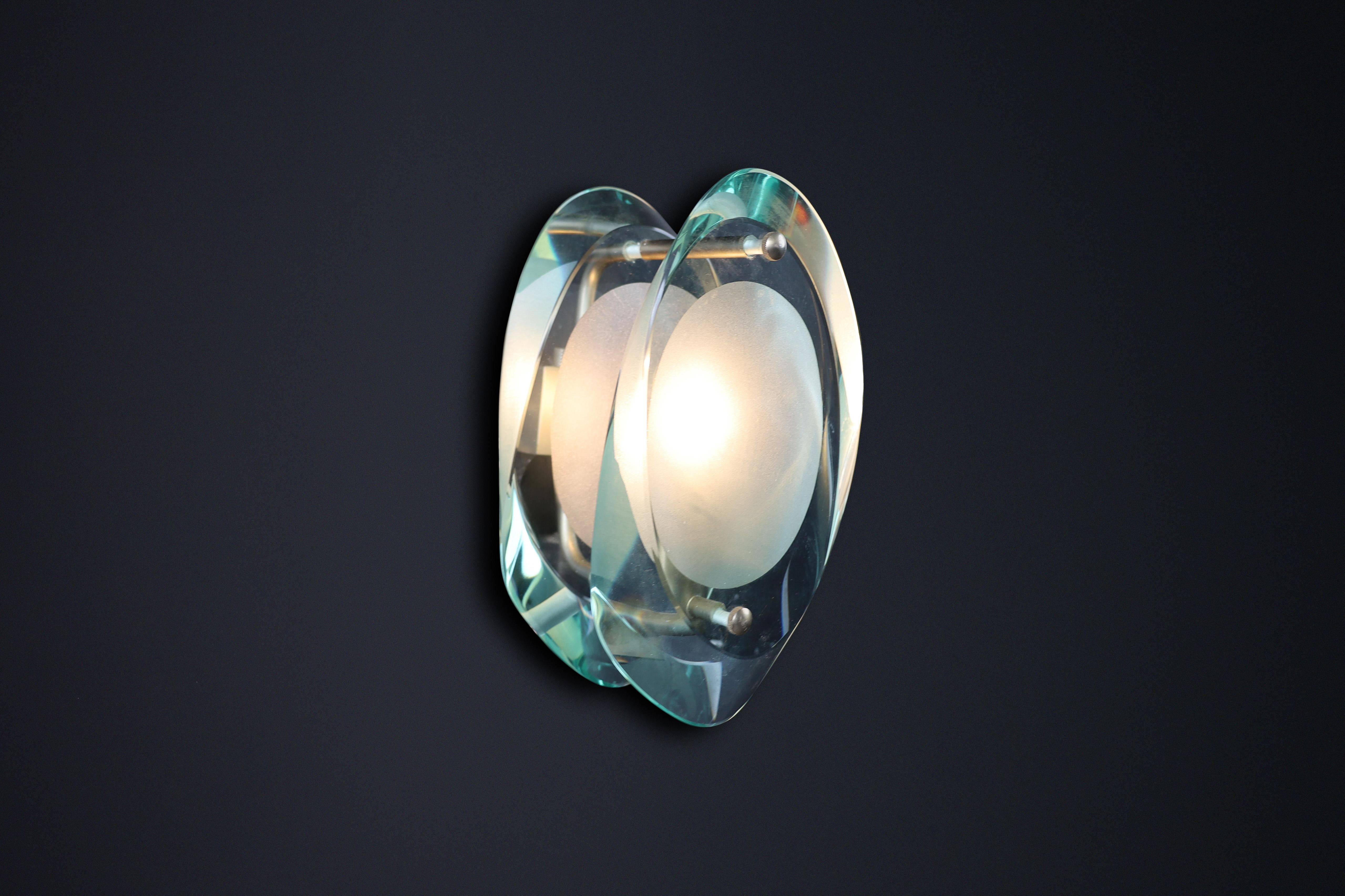Max Ingrand Pair of Two Murano Wall Sconces for Fontana Arte Model 2093, 1961 1