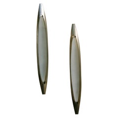 Max Ingrand Pair of Wall Lamps for Fontana Arte Nickel-Plated Brass, 1950s