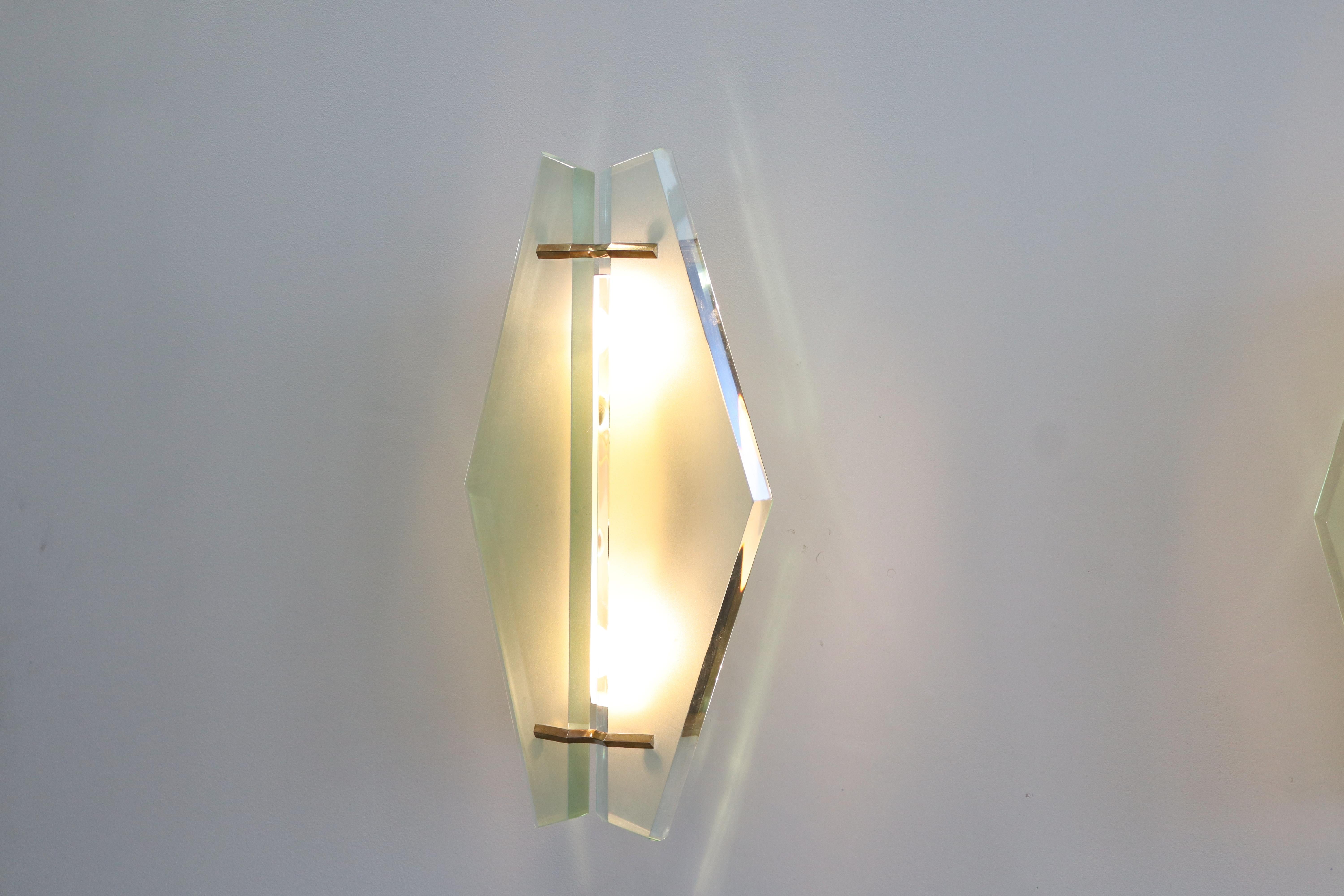 Max Ingrand per Fontana Arte Grande Coppia di appliques mod. 1943 For Sale 3