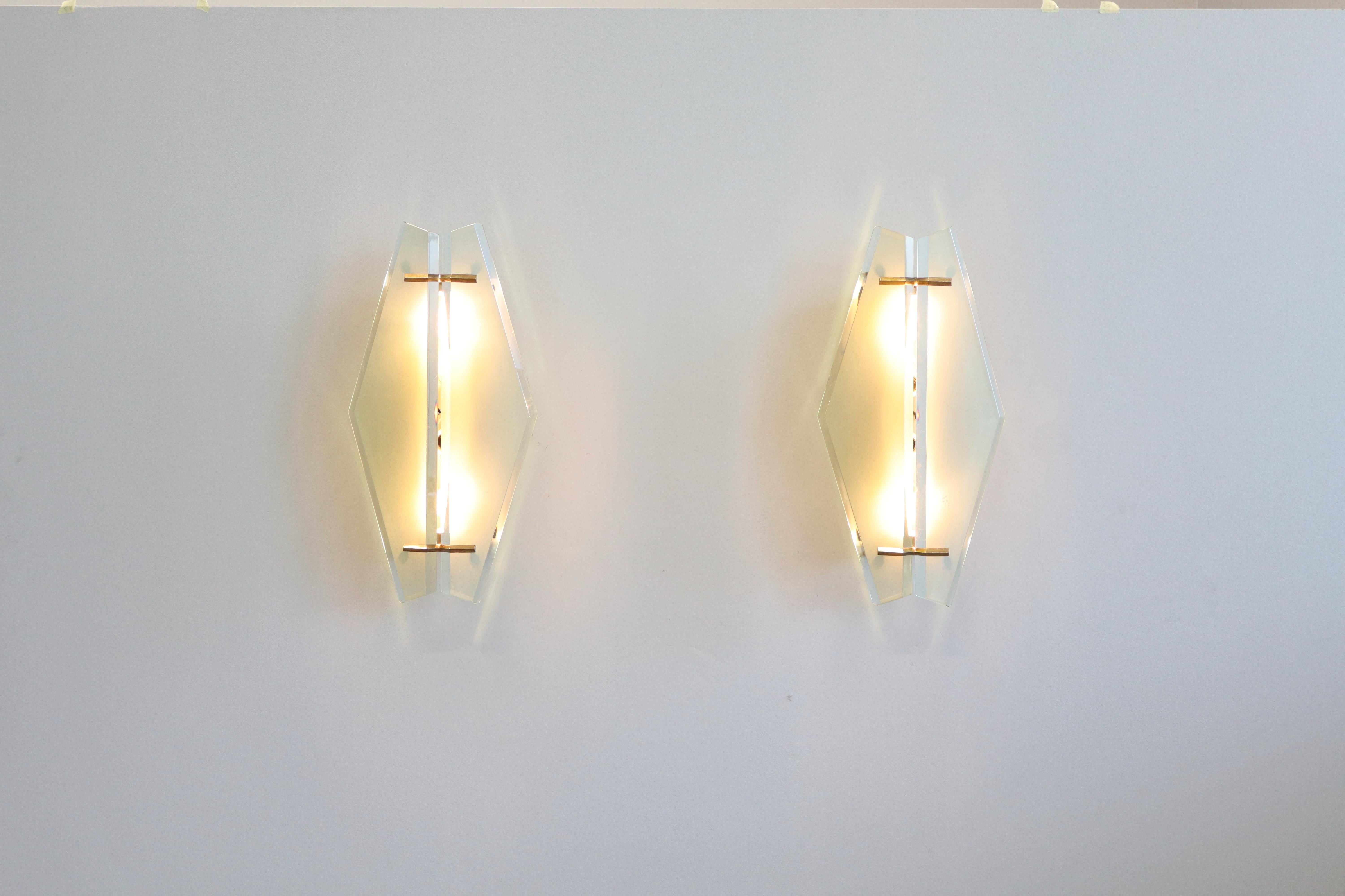 Max Ingrand per Fontana Arte Grande Coppia di appliques mod. 1943 For Sale 4