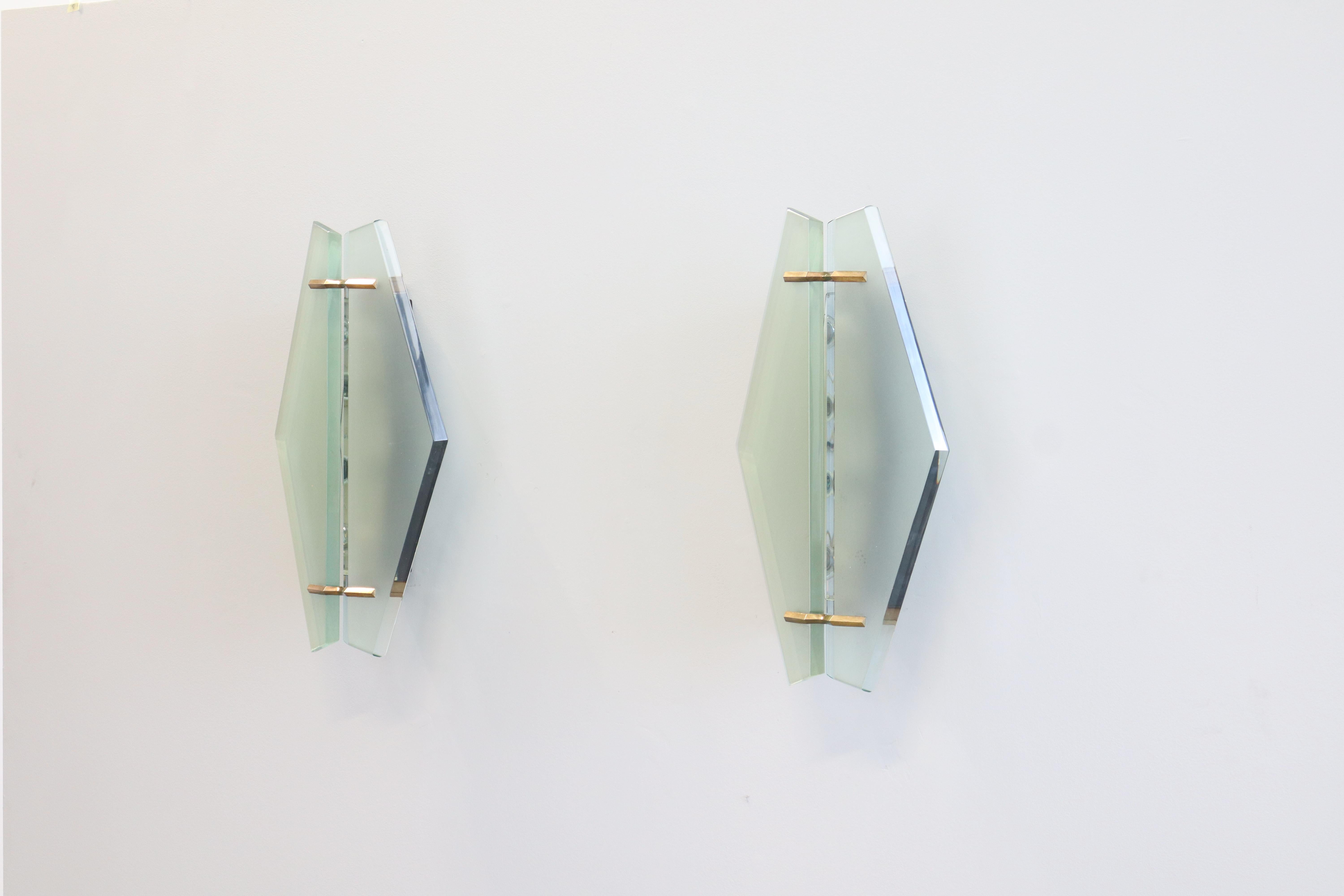Max Ingrand per Fontana Arte Grande Coppia di appliques mod. 1943 For Sale 11