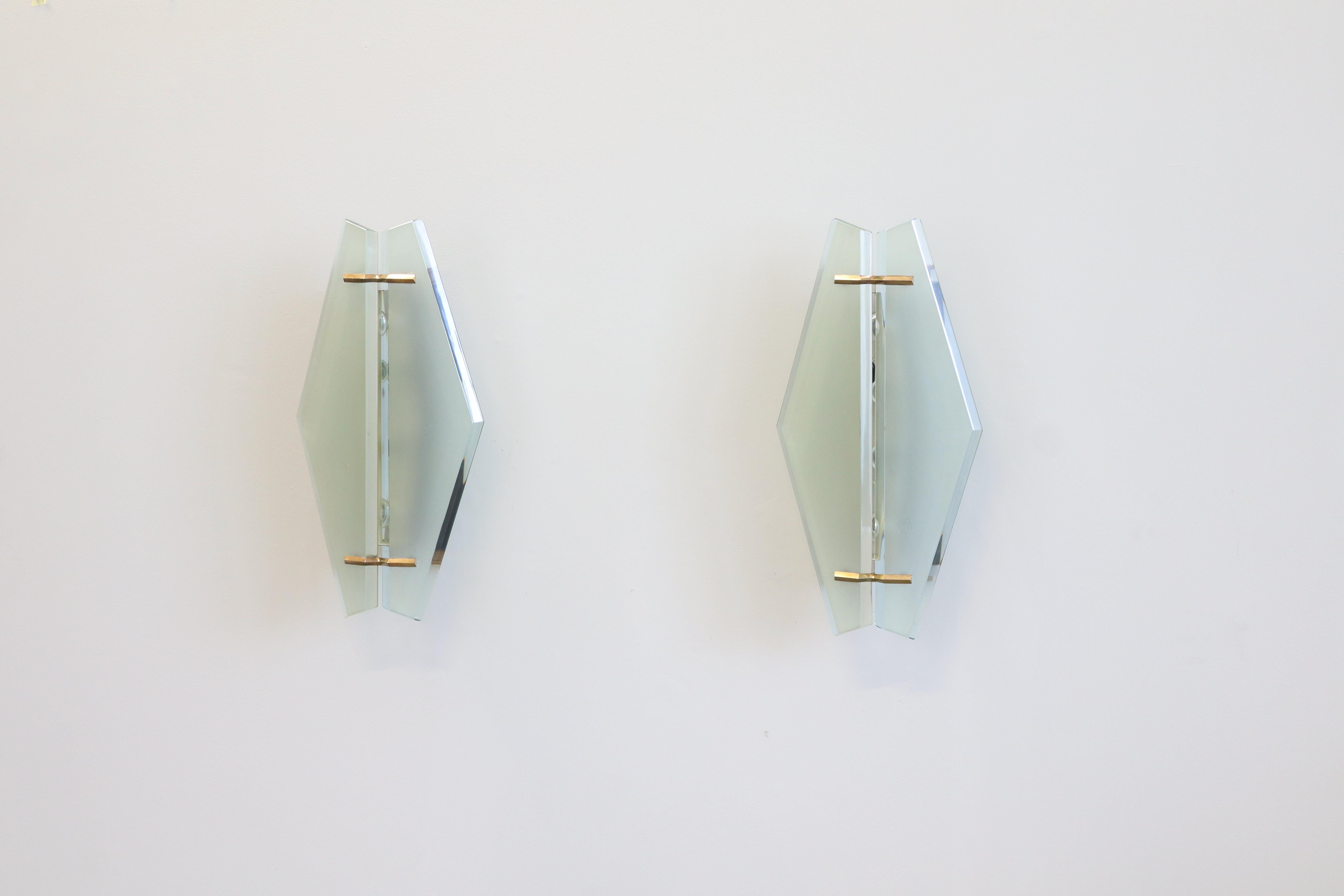 Max Ingrand per Fontana Arte Grande Coppia di appliques mod. 1943 For Sale 12
