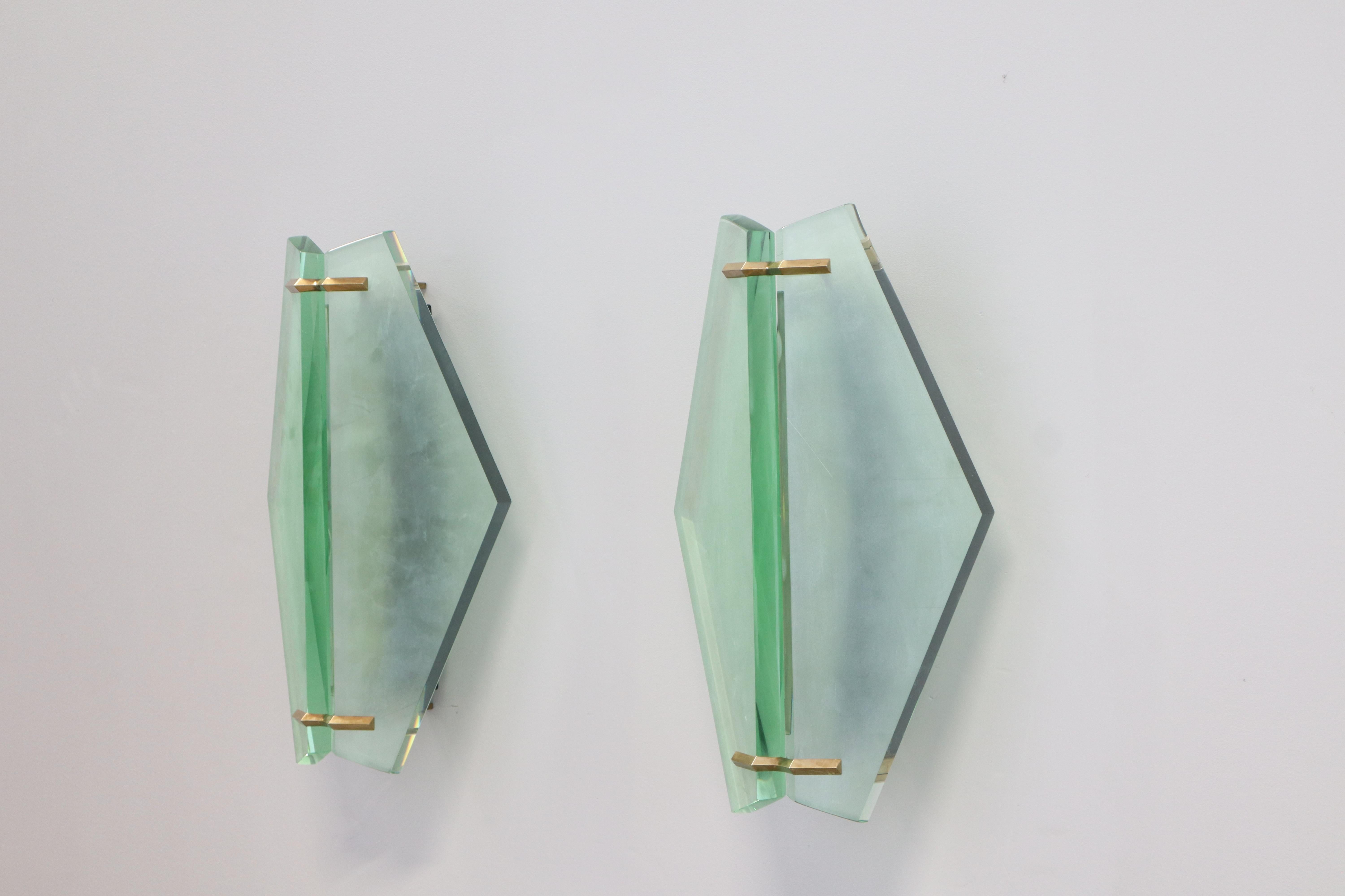 Mid-Century Modern Max Ingrand per Fontana Arte Grande Coppia di appliques mod. 1943