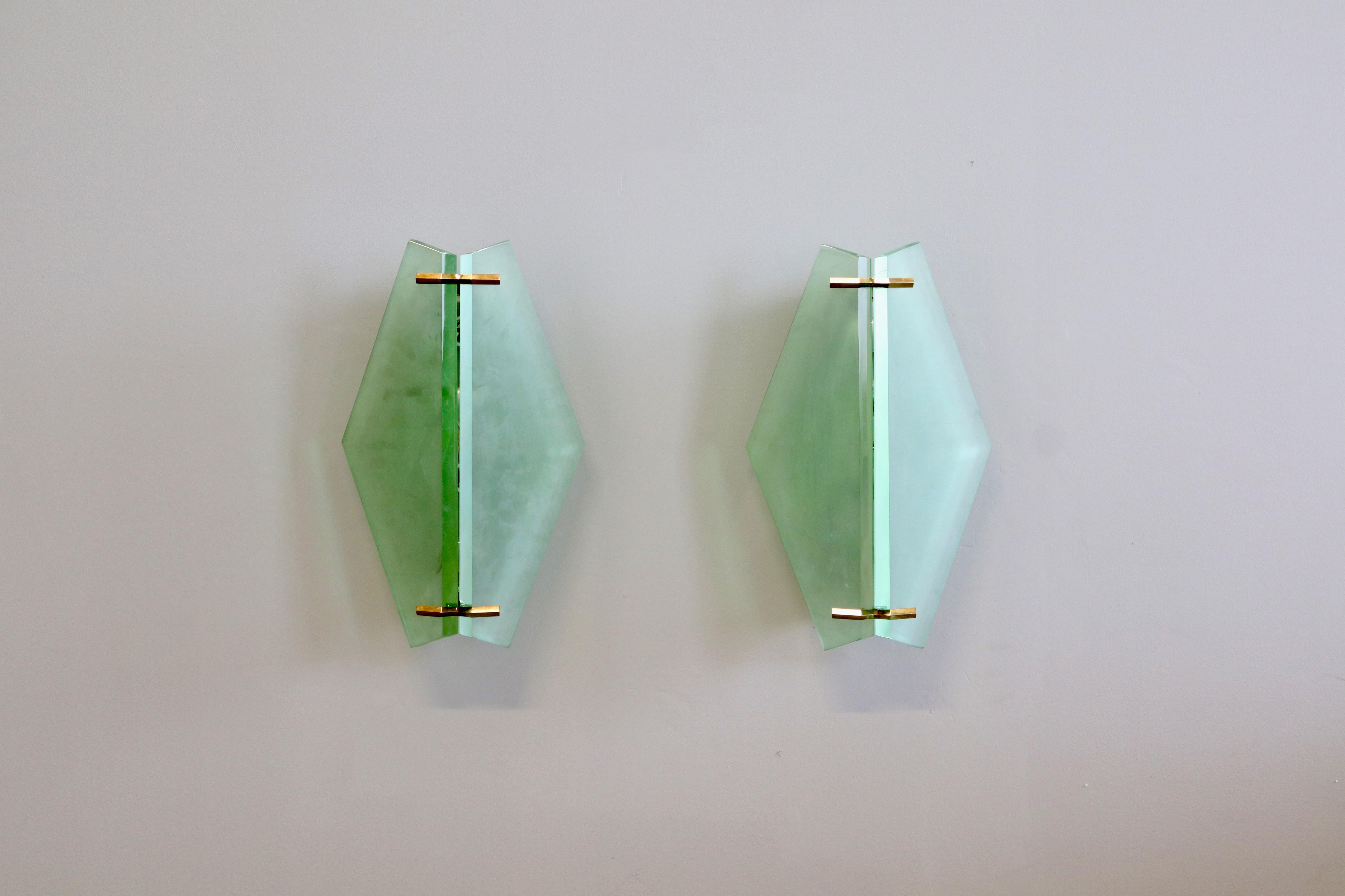Italian Max Ingrand per Fontana Arte Grande Coppia di appliques mod. 1943