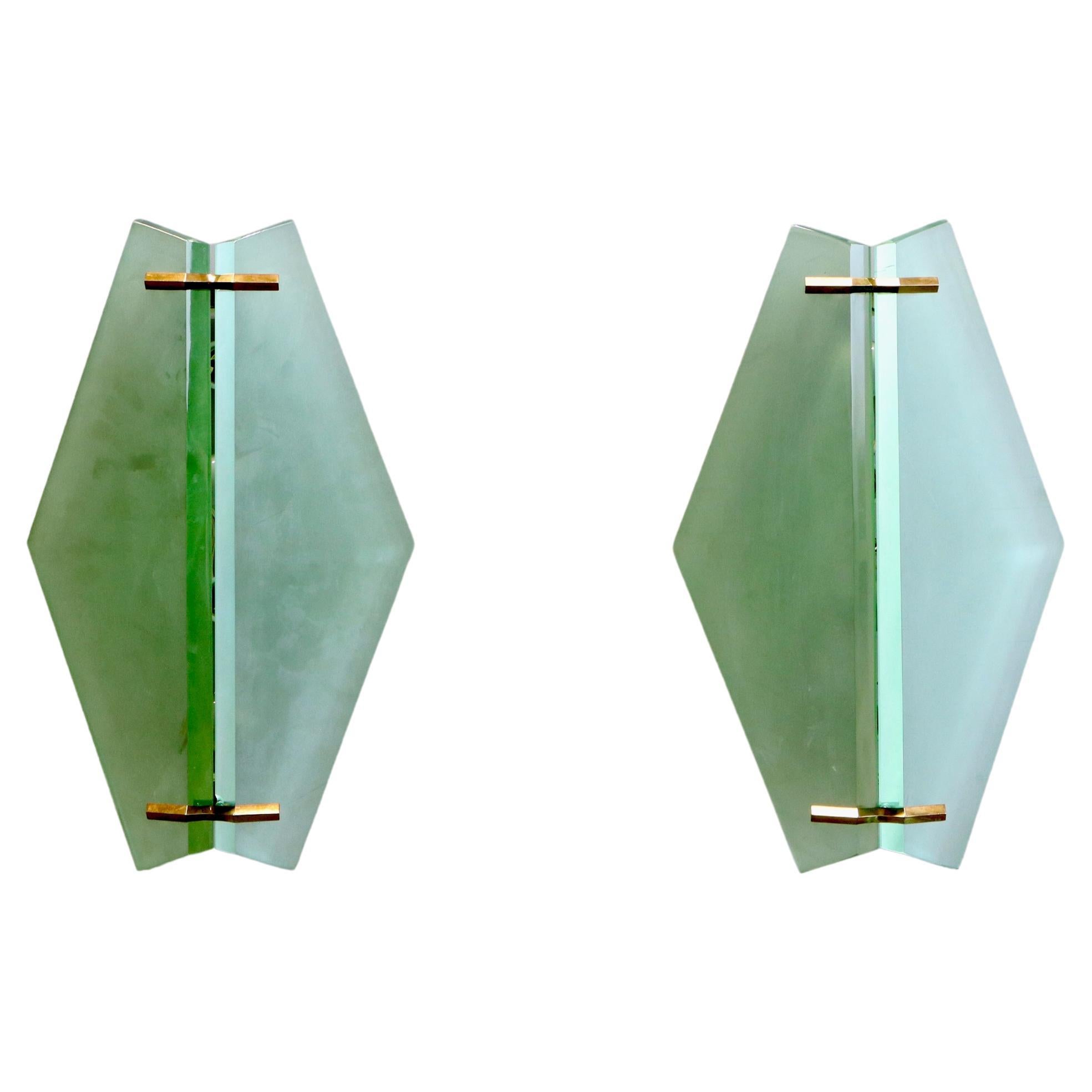 Max Ingrand per Fontana Arte Grande Coppia di appliques mod. 1943