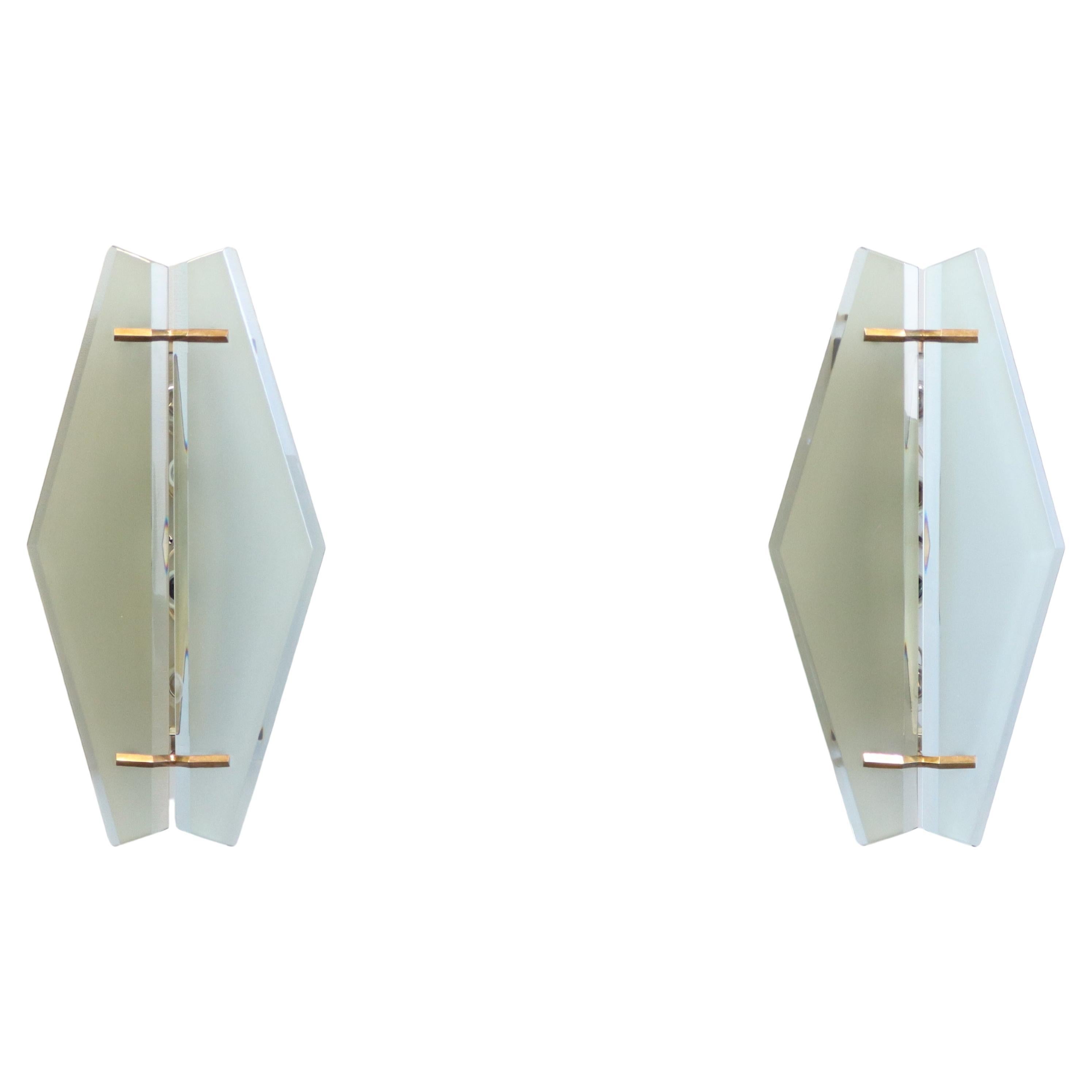 Max Ingrand per Fontana Arte Grande Coppia di appliques mod. 1943 For Sale