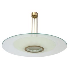 Max Ingrand per Fontana Arte Grande Lampadario  in cristallo