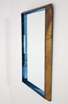 Max Ingrand para Fontana Arte, espejo modelo 2172A, de latón y cristal de colores, hacia 1960