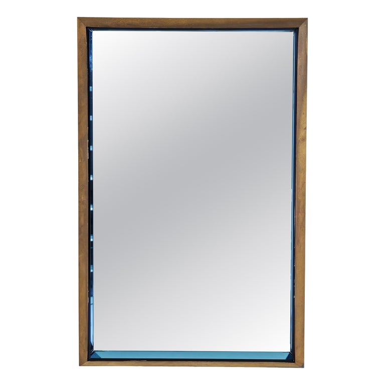 Max Ingrand for Fontana Arte, mirror, model 2172A, brass and tinted glass, ca. 1960