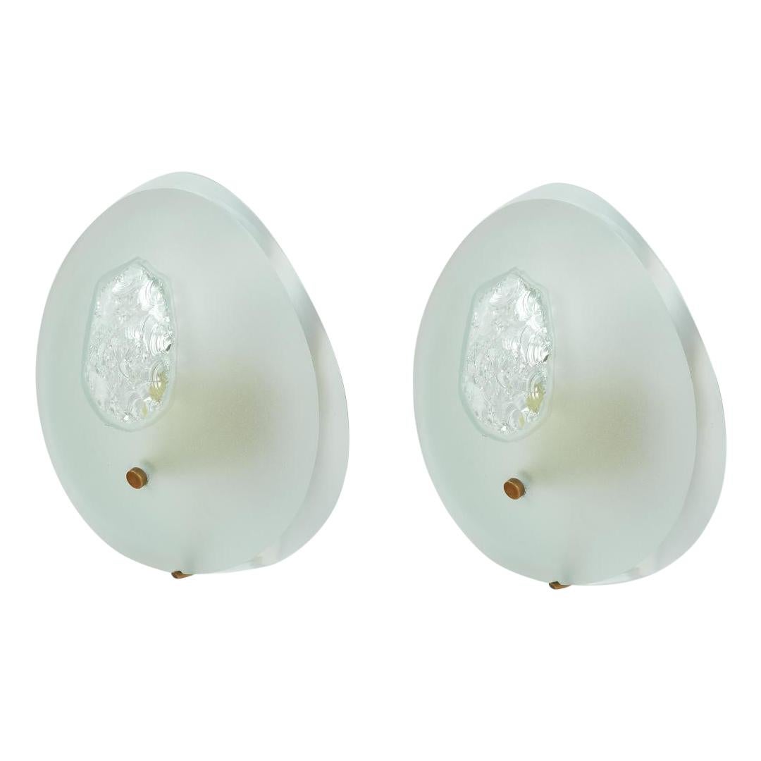 Max Ingrand Rare Pair of Larger Sconces, Italy, circa 1960