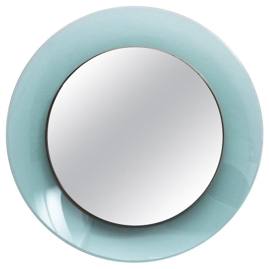 Max Ingrand Round Blue Mirror Fontana Arte Model 1699