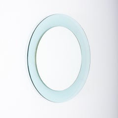 Max Ingrand Round Blue Mirror Fontana Arte Model 1699, Mid Century Italy