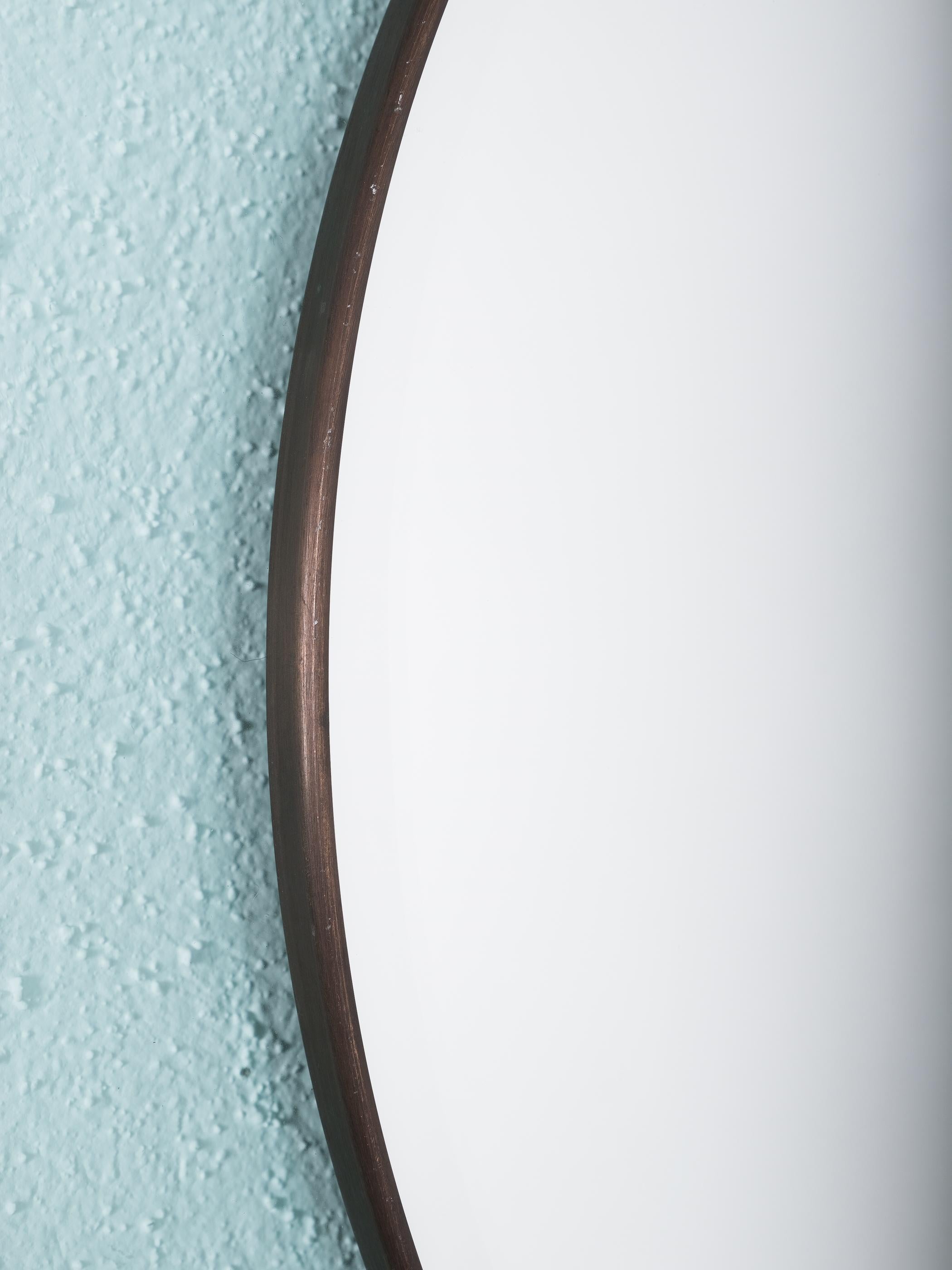 Milieu du XXe siècle Miroir rond bleu Max Ingrand de Fontana Arte Modèle 1699, Italie du milieu du siècle dernier en vente
