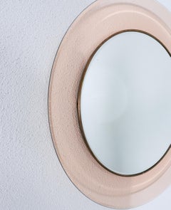 Max Ingrand Round Orange Mirror Fontana Arte Model 1699, Italy Circa 1958