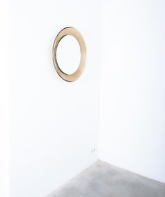 Max Ingrand Round Orange Smoke Wall Mirror Fontana Arte Model, 1699