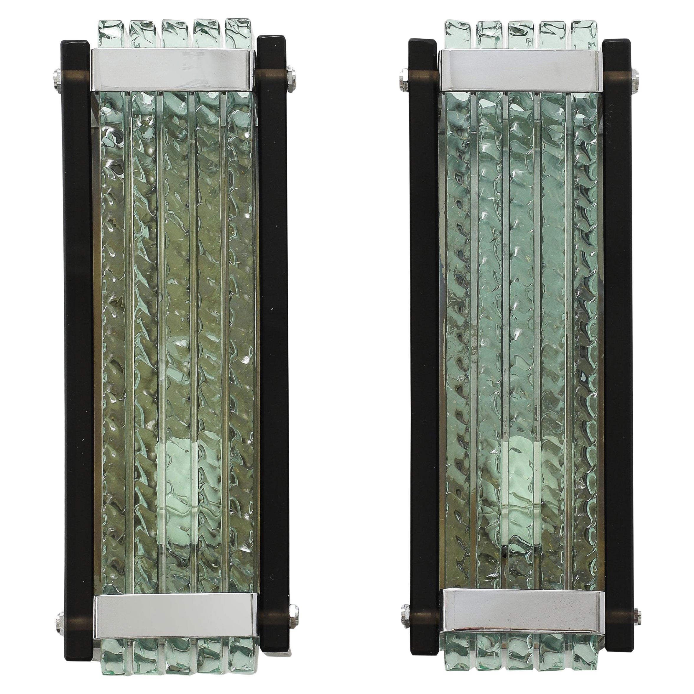 Max Ingrand Appliques en verre de Murano ciselé en vente