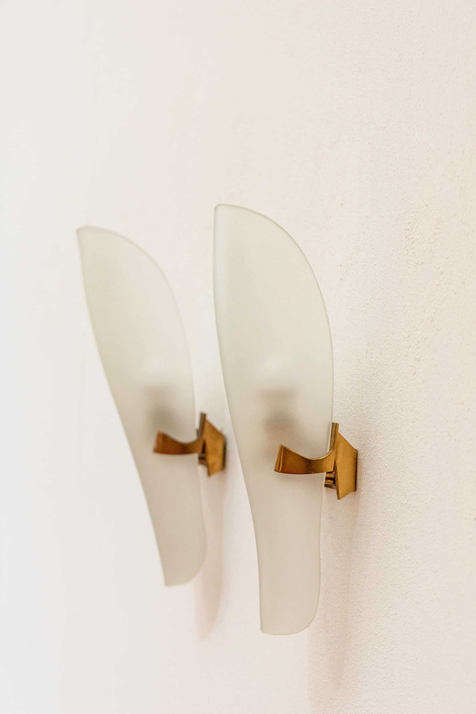 Brass Max Ingrand Wall Lights for Fontana Arte, Mod. 1636 For Sale