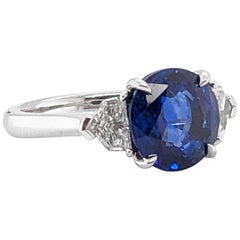 Ceylon Blue Sapphire 3.60 Carat with Diamonds Platinum Ring