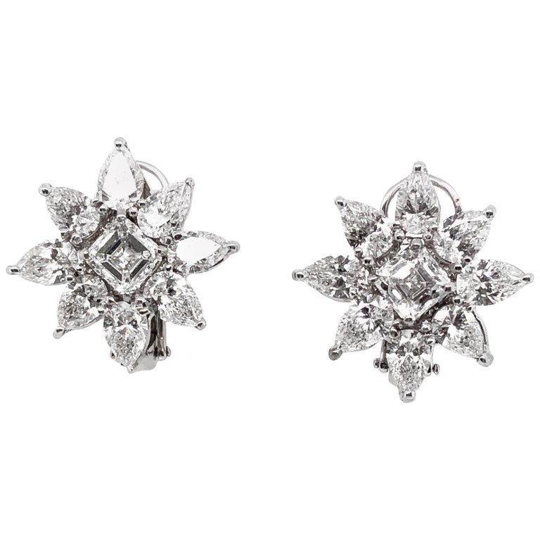 GIA Certified Emerald Cut Diamond 1.87 Carat Diamonds Platinum Earrings ...