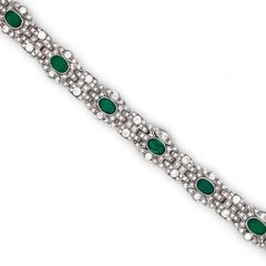 Zambian Emeralds 5.68 Carat Diamond Platinum Bracelet