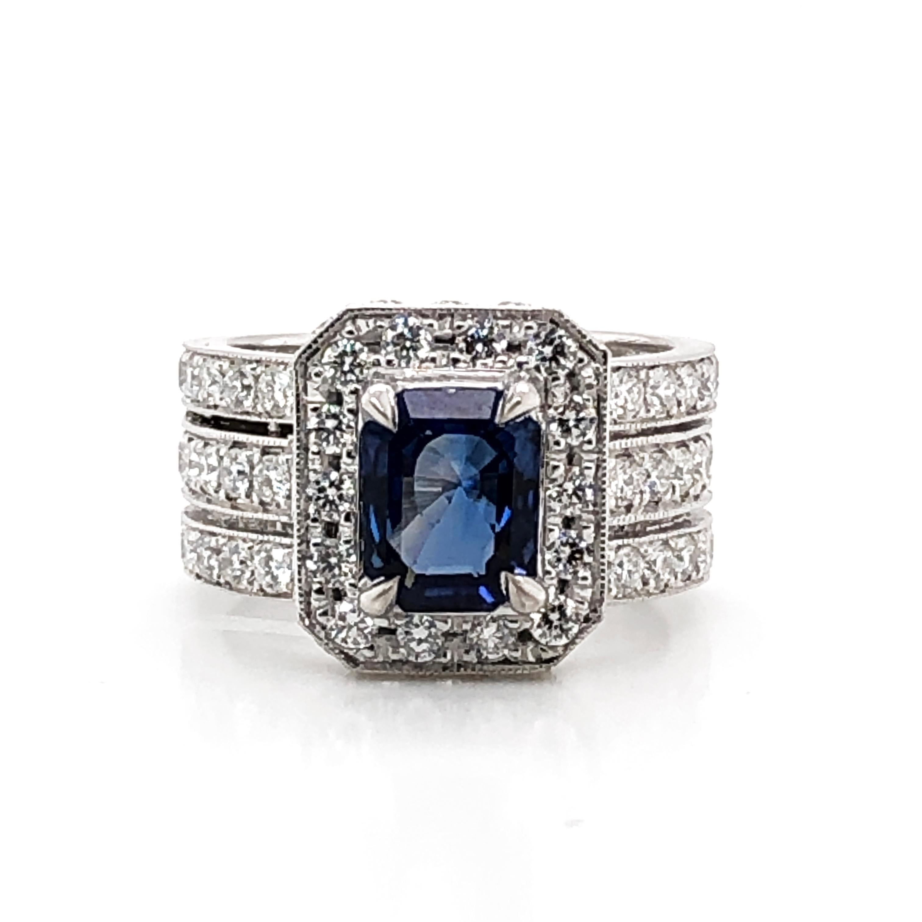Contemporary Ceylon Sapphire 1.98 Carat Diamonds Platinum Cocktail Ring For Sale