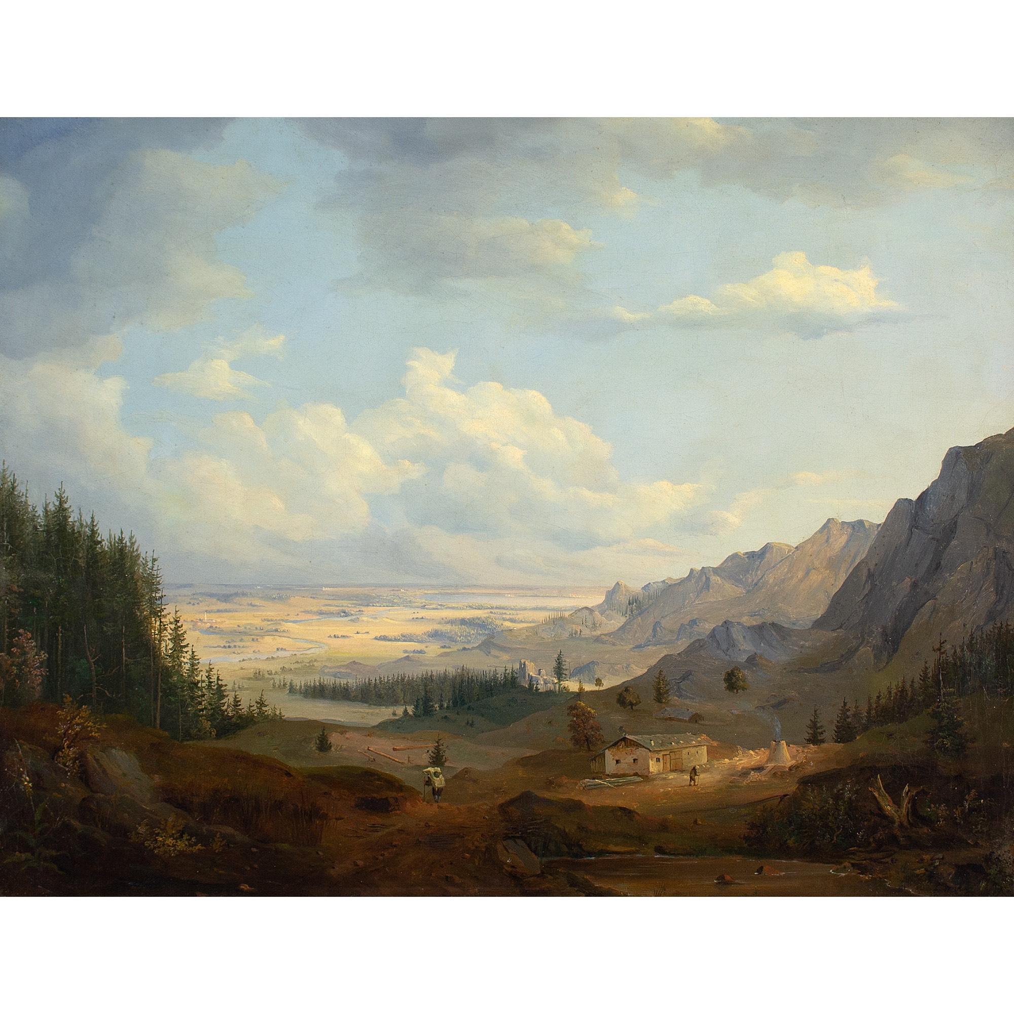 Max Josef Wagenbauer (School), Alpine Landscape With Cabin 1