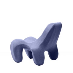 Storm Blue Gray Club chair  “Club 112” in a felt woollen finish, Colour 647 MD
