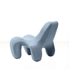 Bali Hai Light Blue Club chair Club 112 in a felt woollen finish, Colour 731 MD