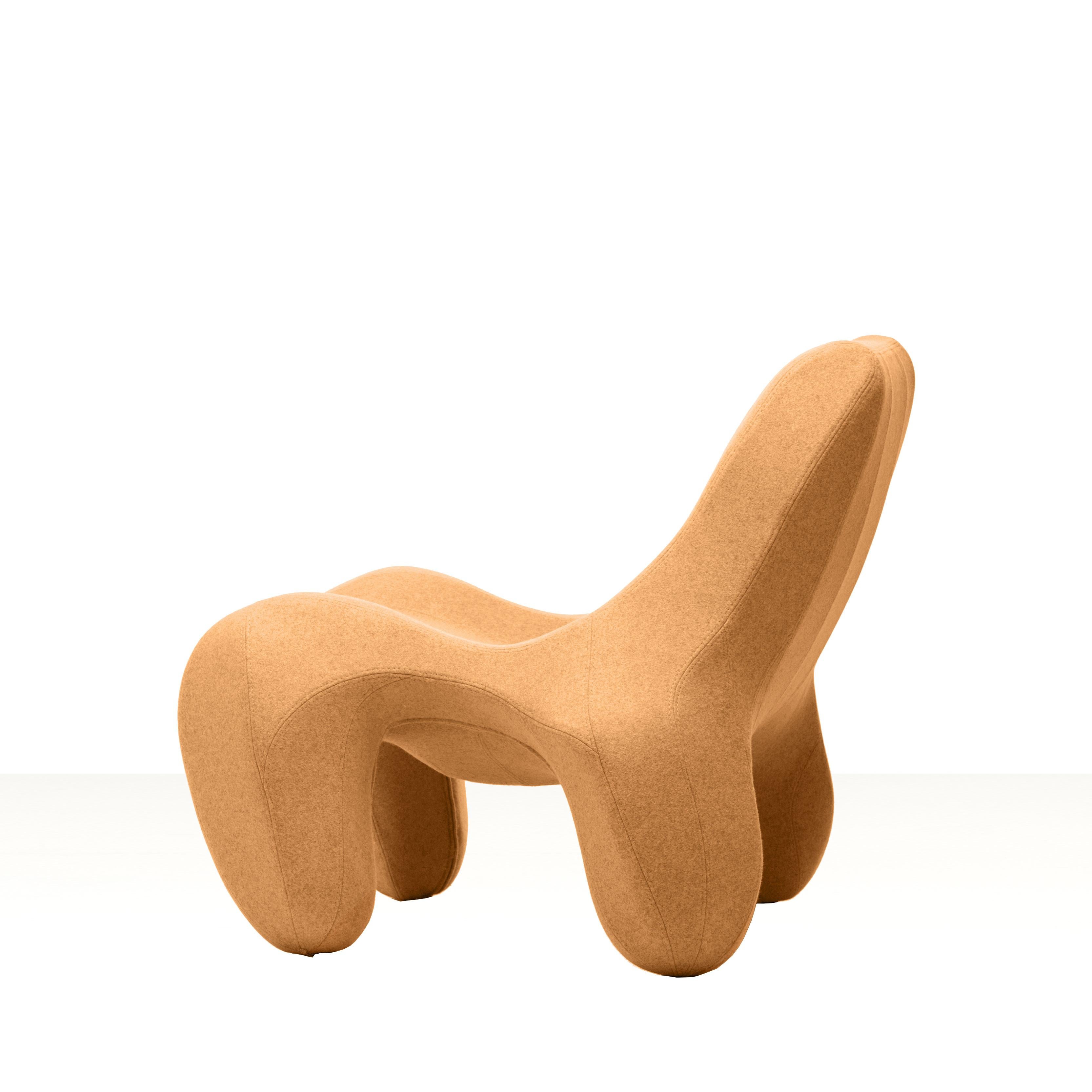 Moderne Fauteuil club Cape Palliser Orange Club 112 en laine feutre Club 112, couleur 527 Divina Melange 3 en vente